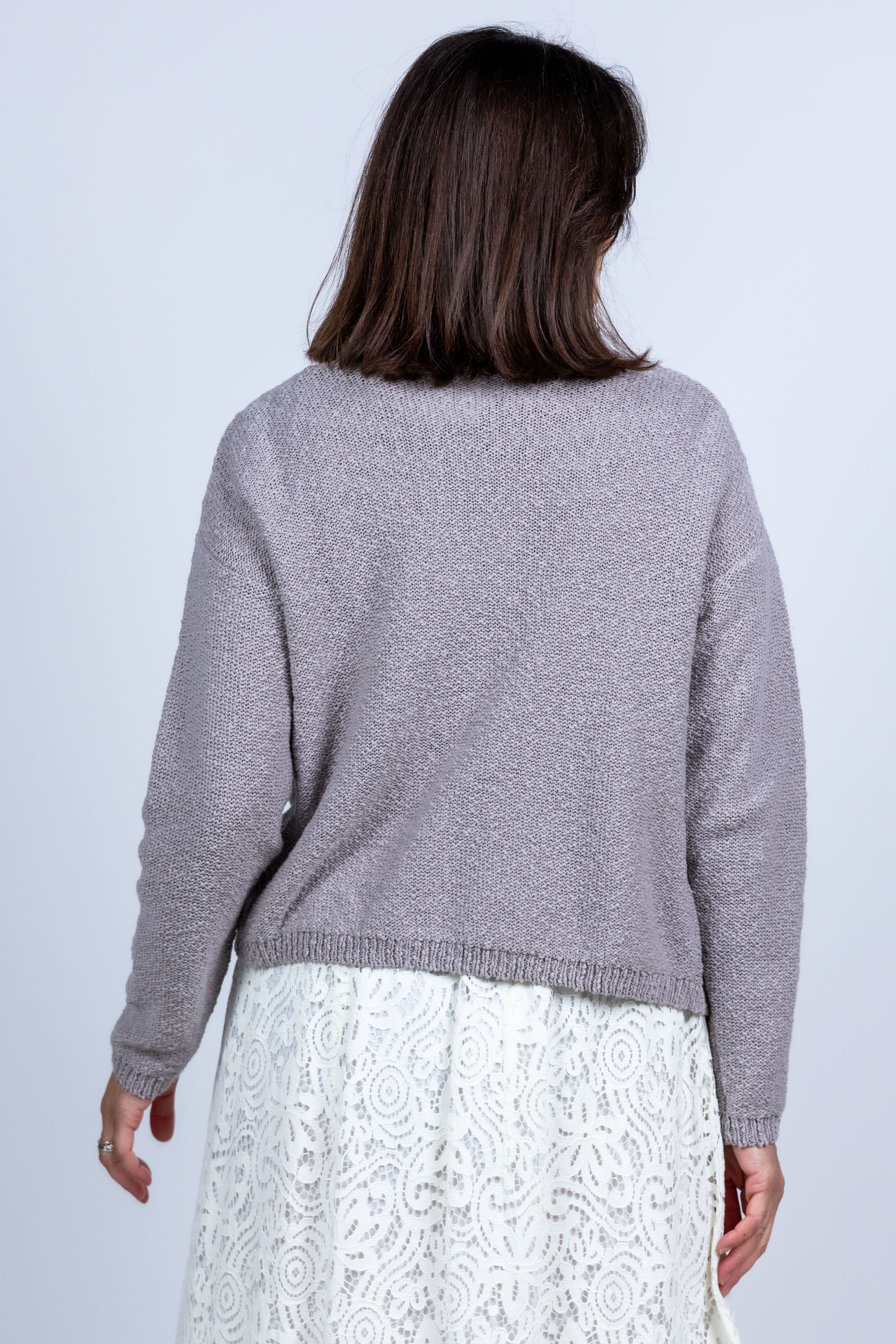 Vest met ribbelpatroon - Taupe
