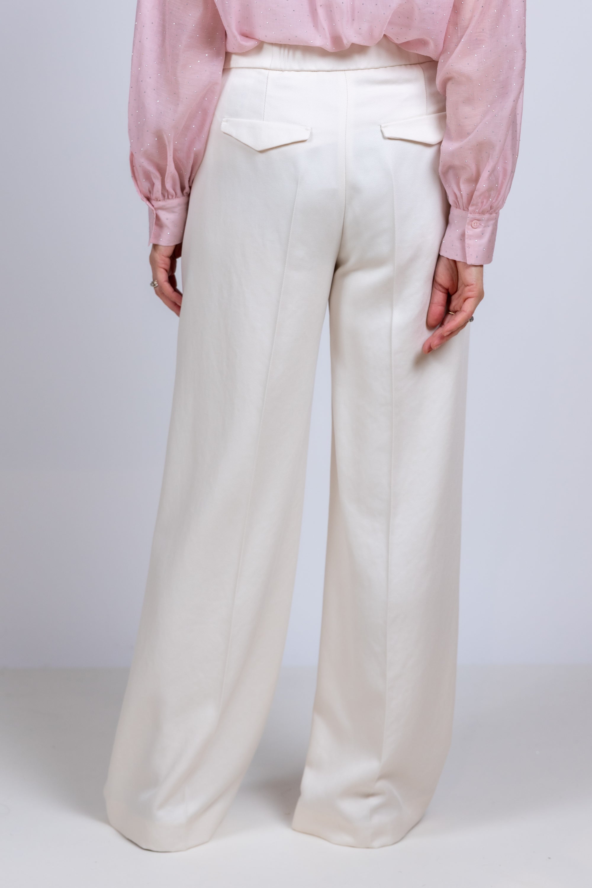 Wijde pantalon - Ecru