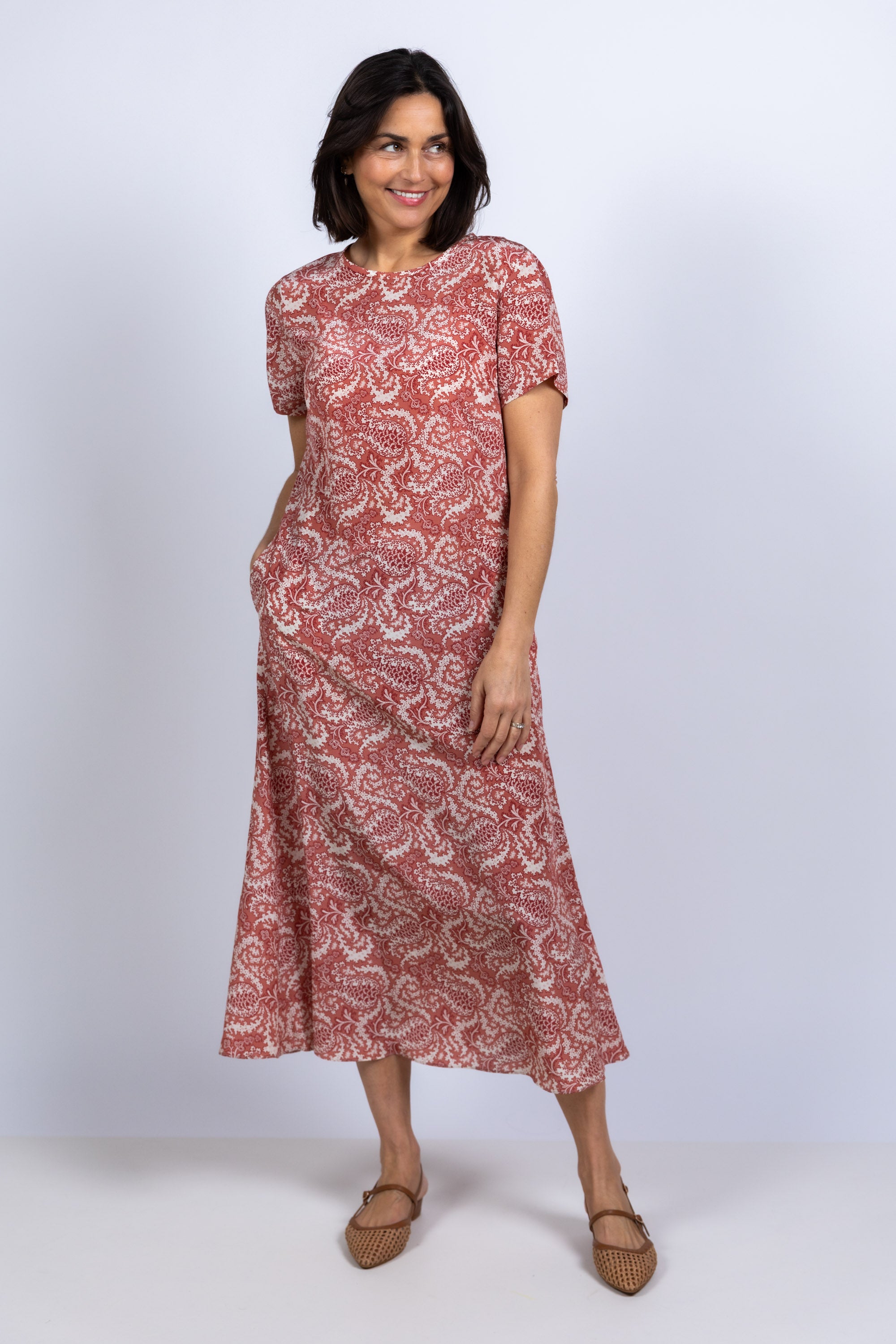 Jurk met print - Steenrood