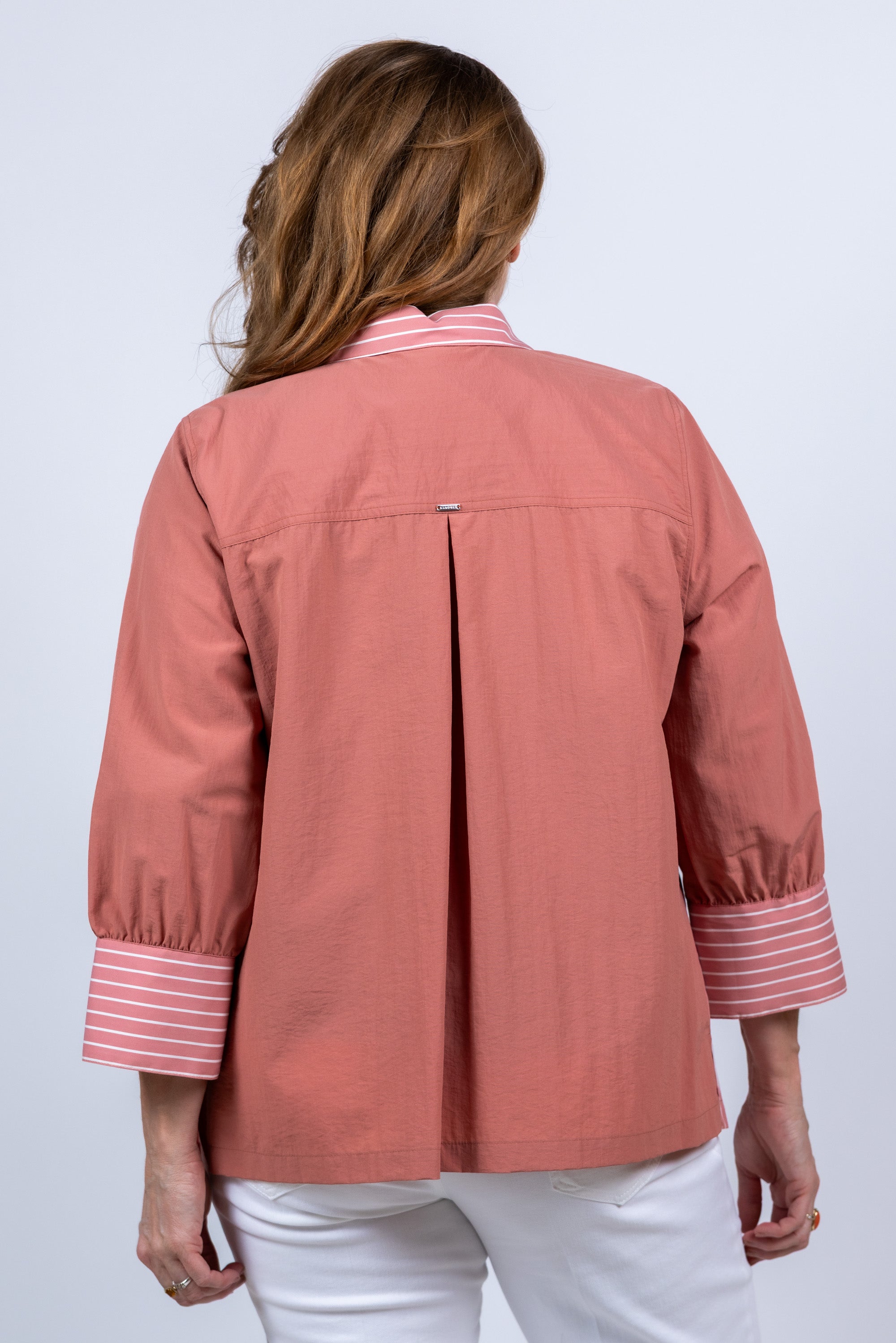 Blouse met strepen - Oudroze