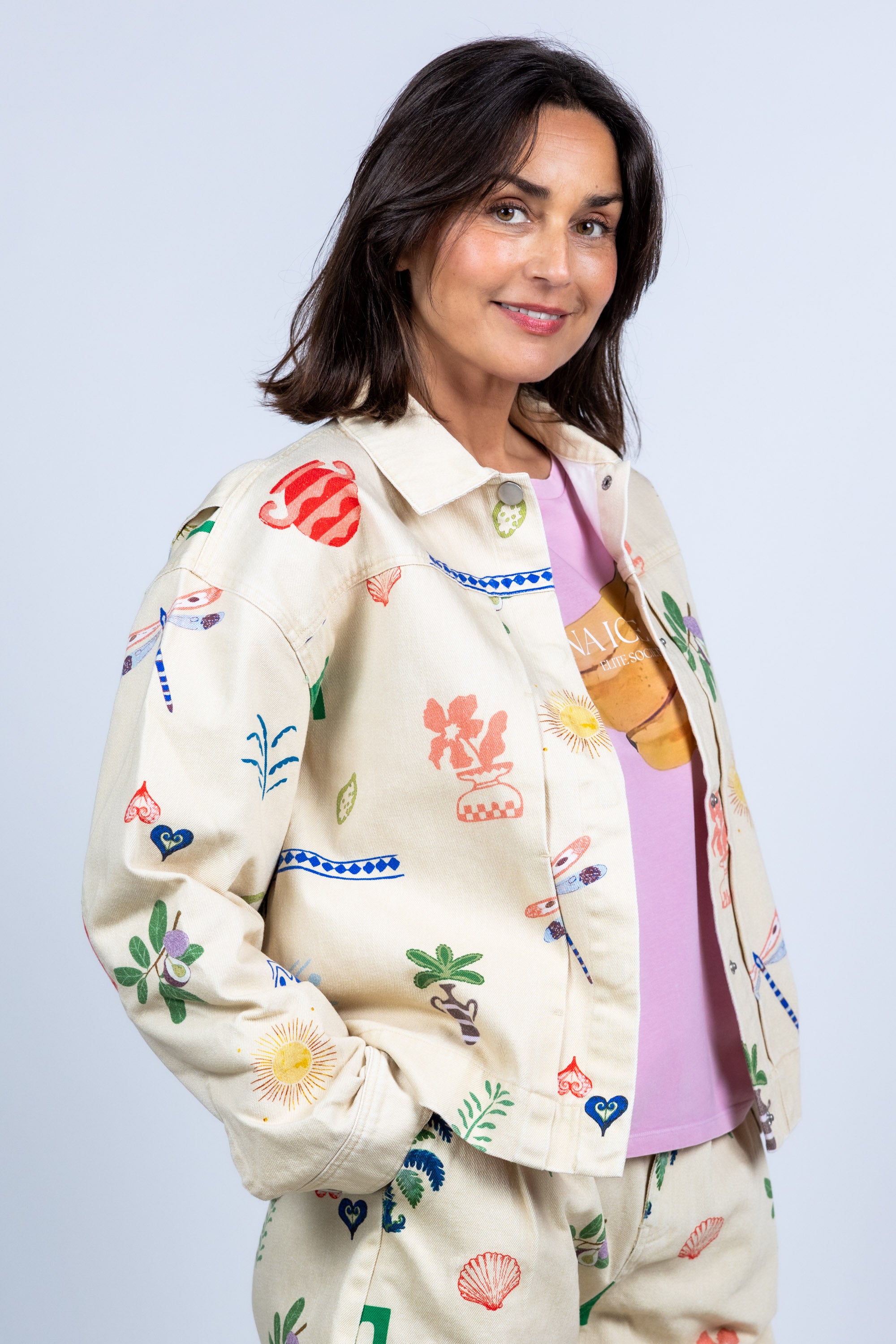 Jasje met print - Beige