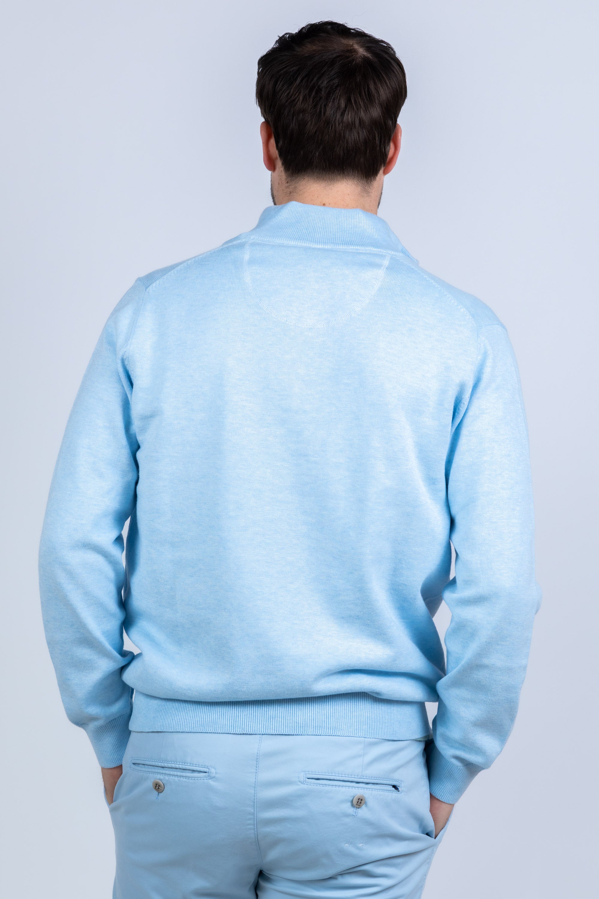 Trui met rits - Bleu
