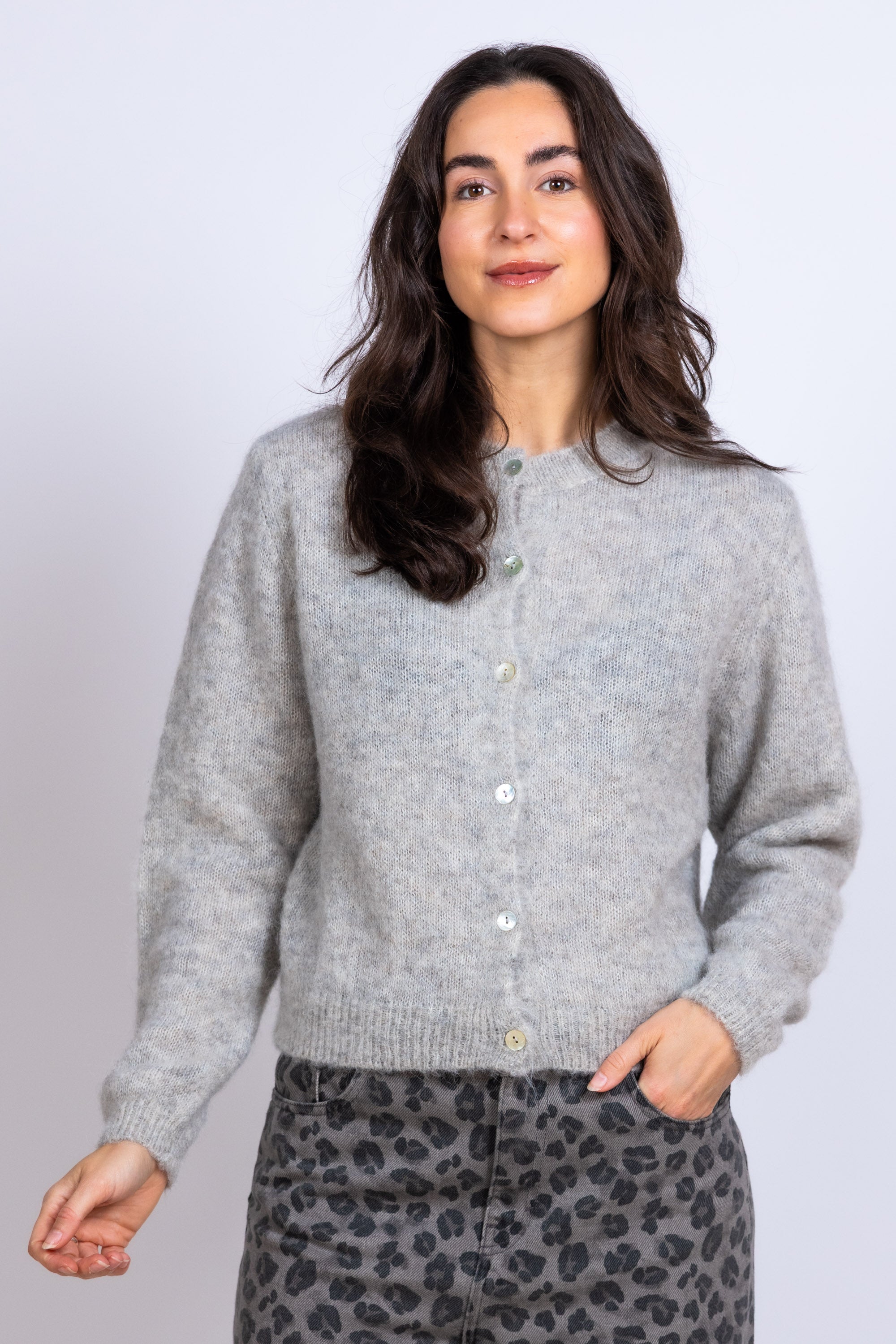 Vest met knopen - Lichtgrijs