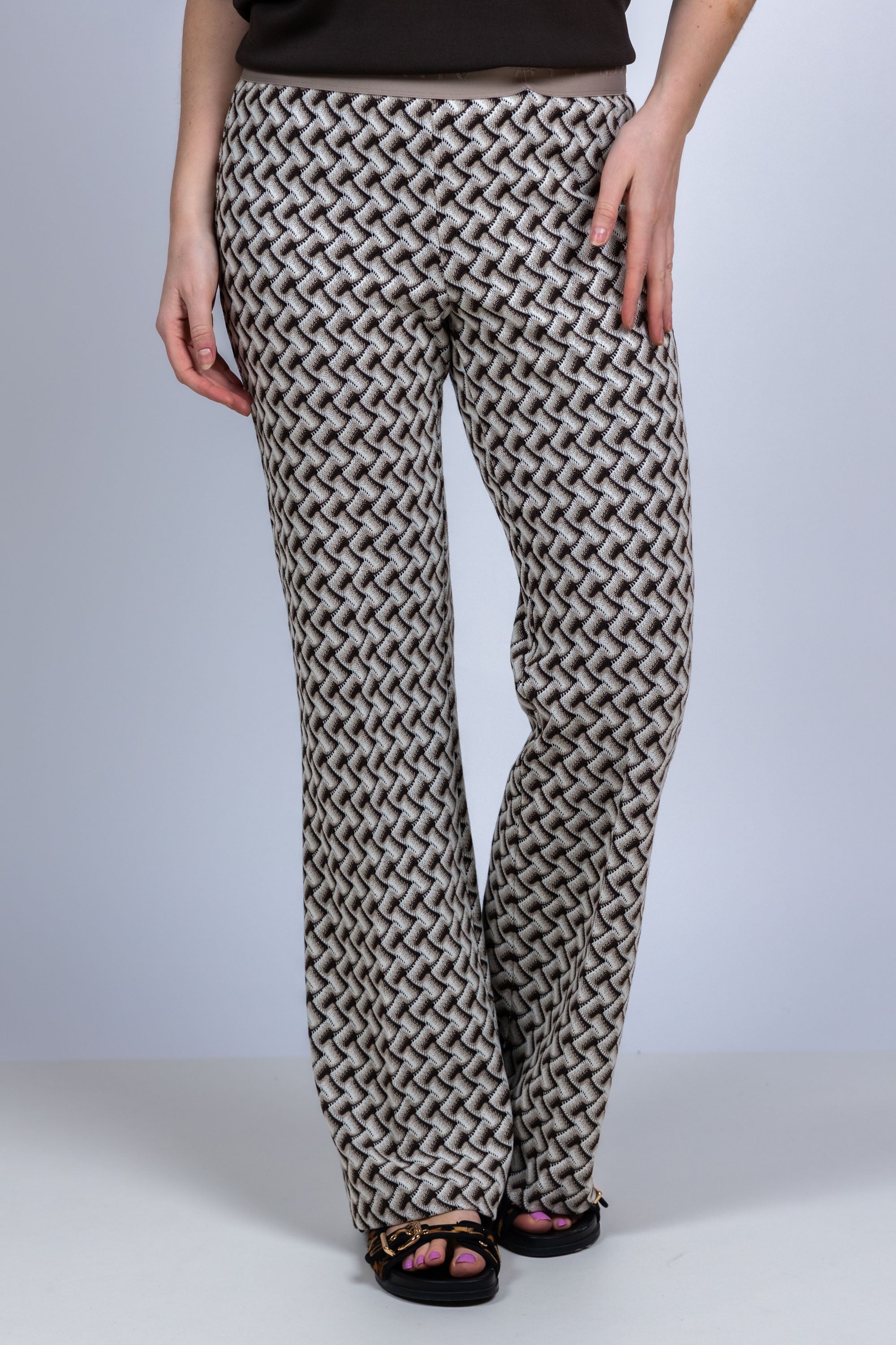 Broek met patroon - Bruin