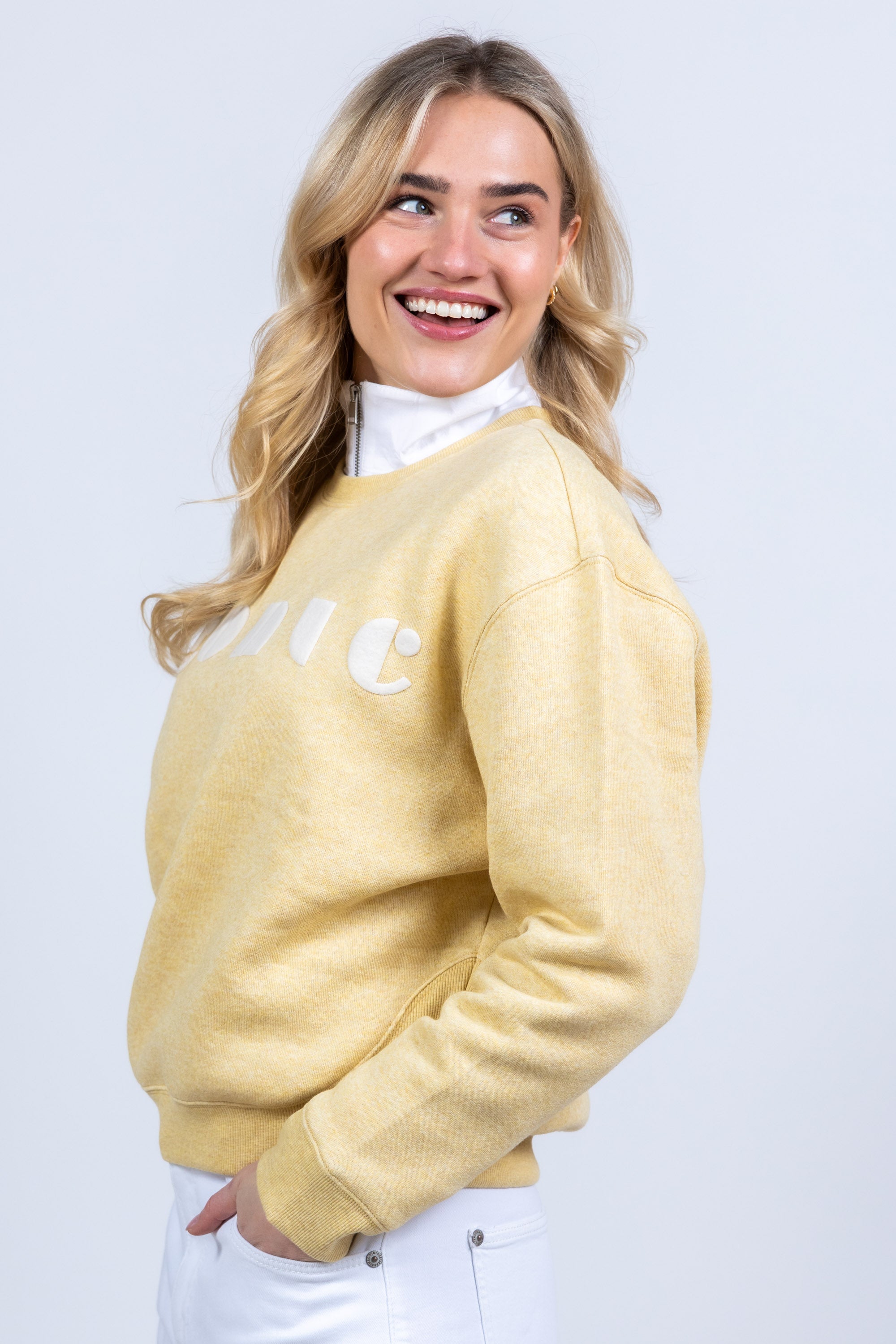 Sweater met print - Geel