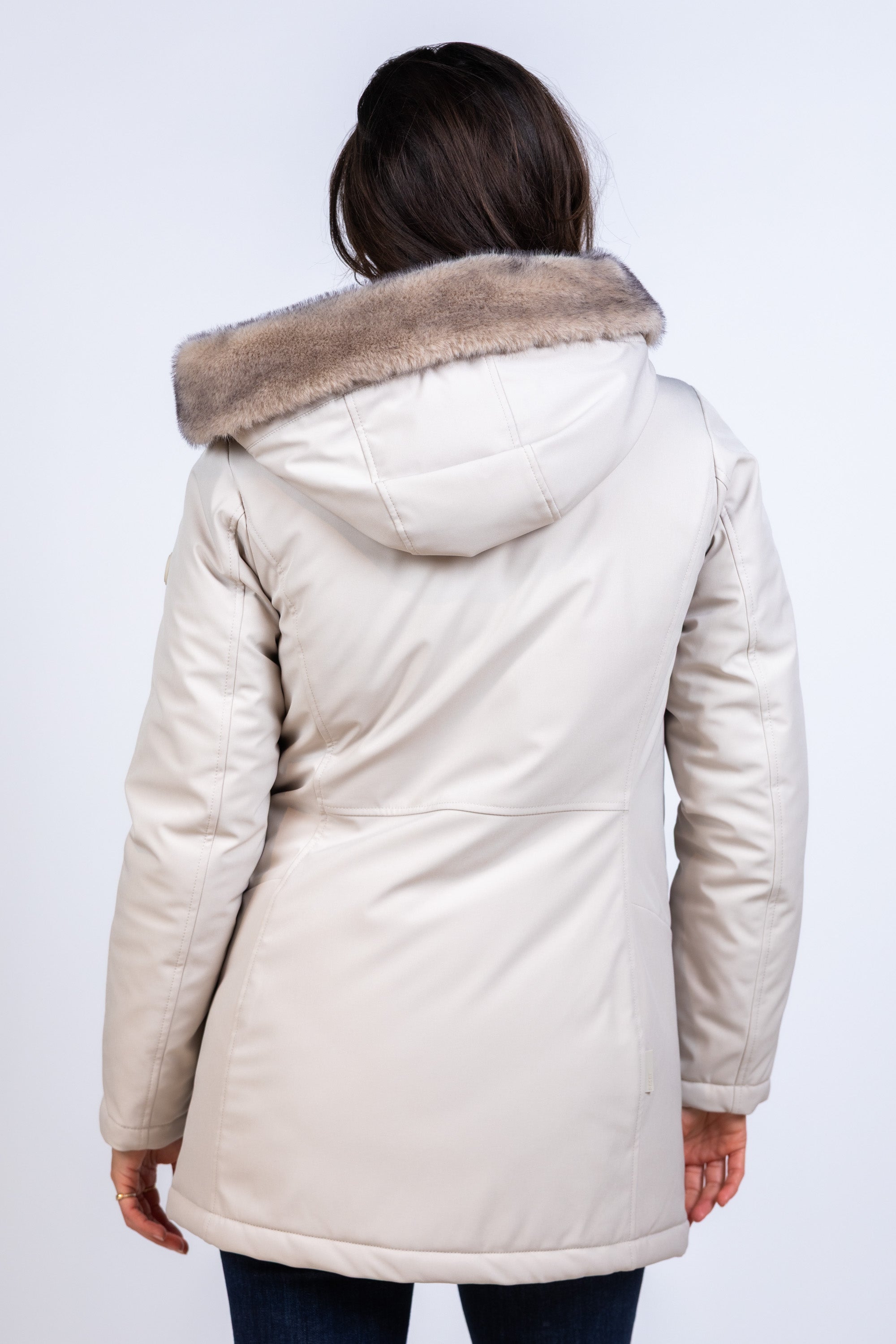 Winterjas met kraag - Wit