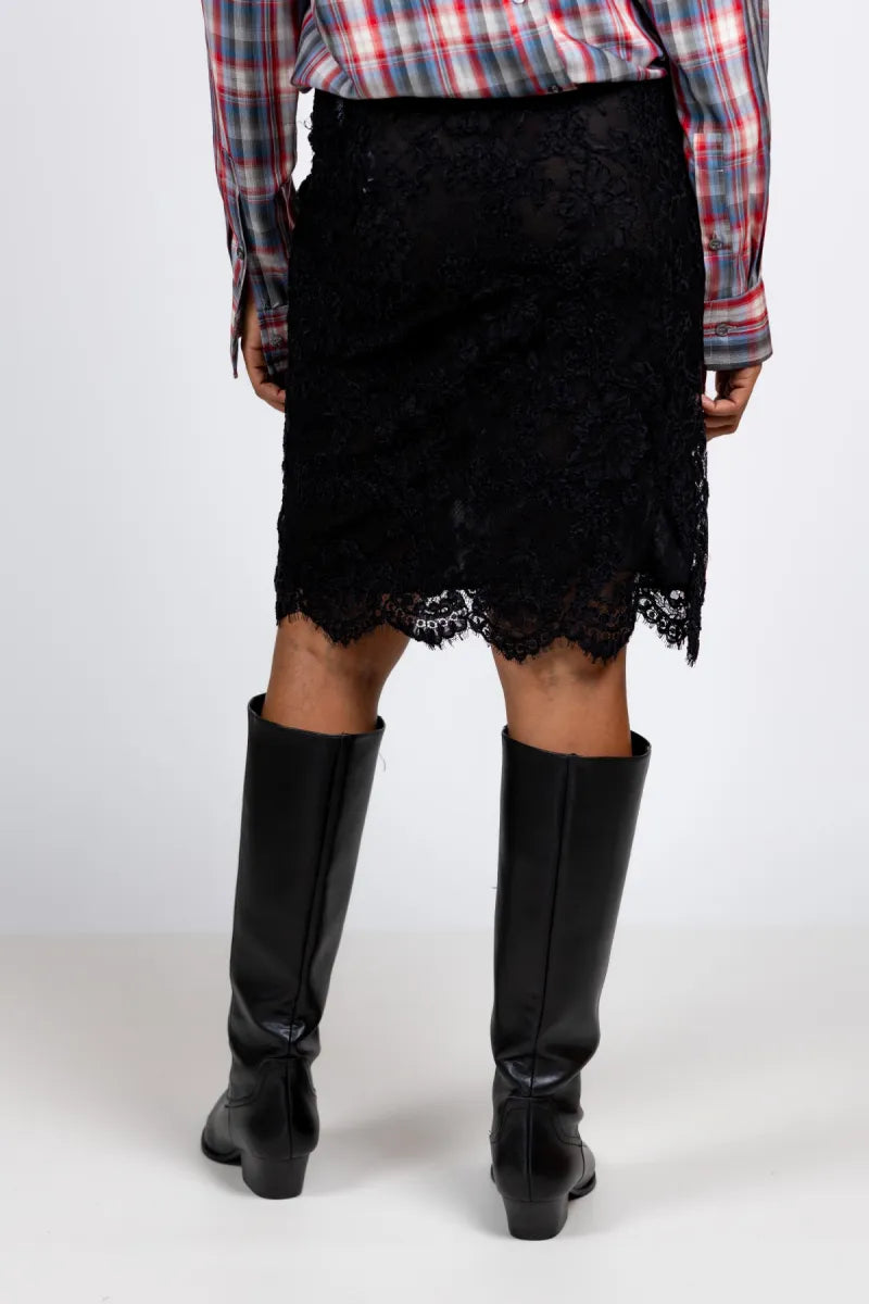 SEMICOUTURE SEMICOUTURE Y6WQ55 Rok van kant - Zwart