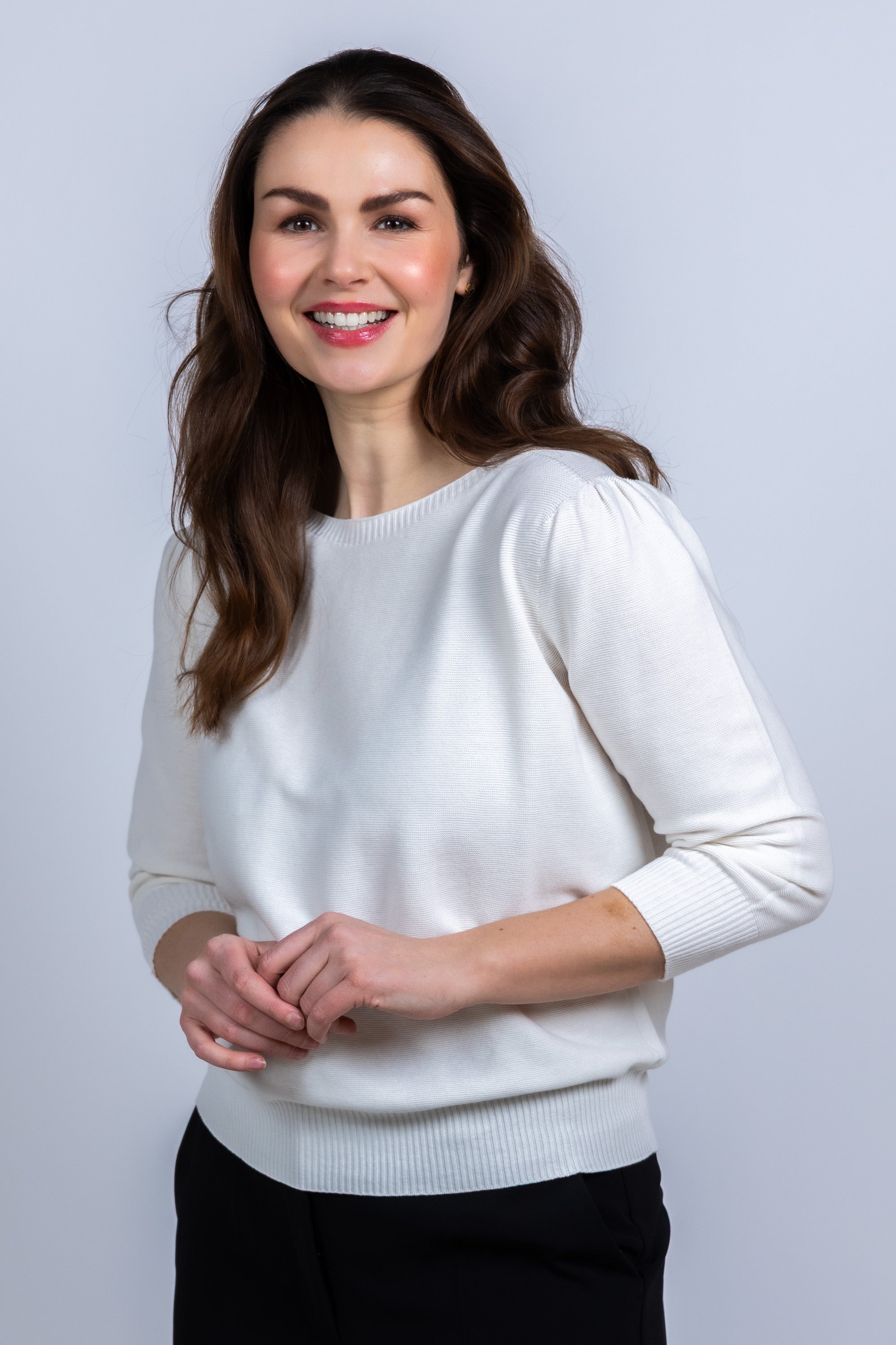 Truitje met pofmouwen - Ecru