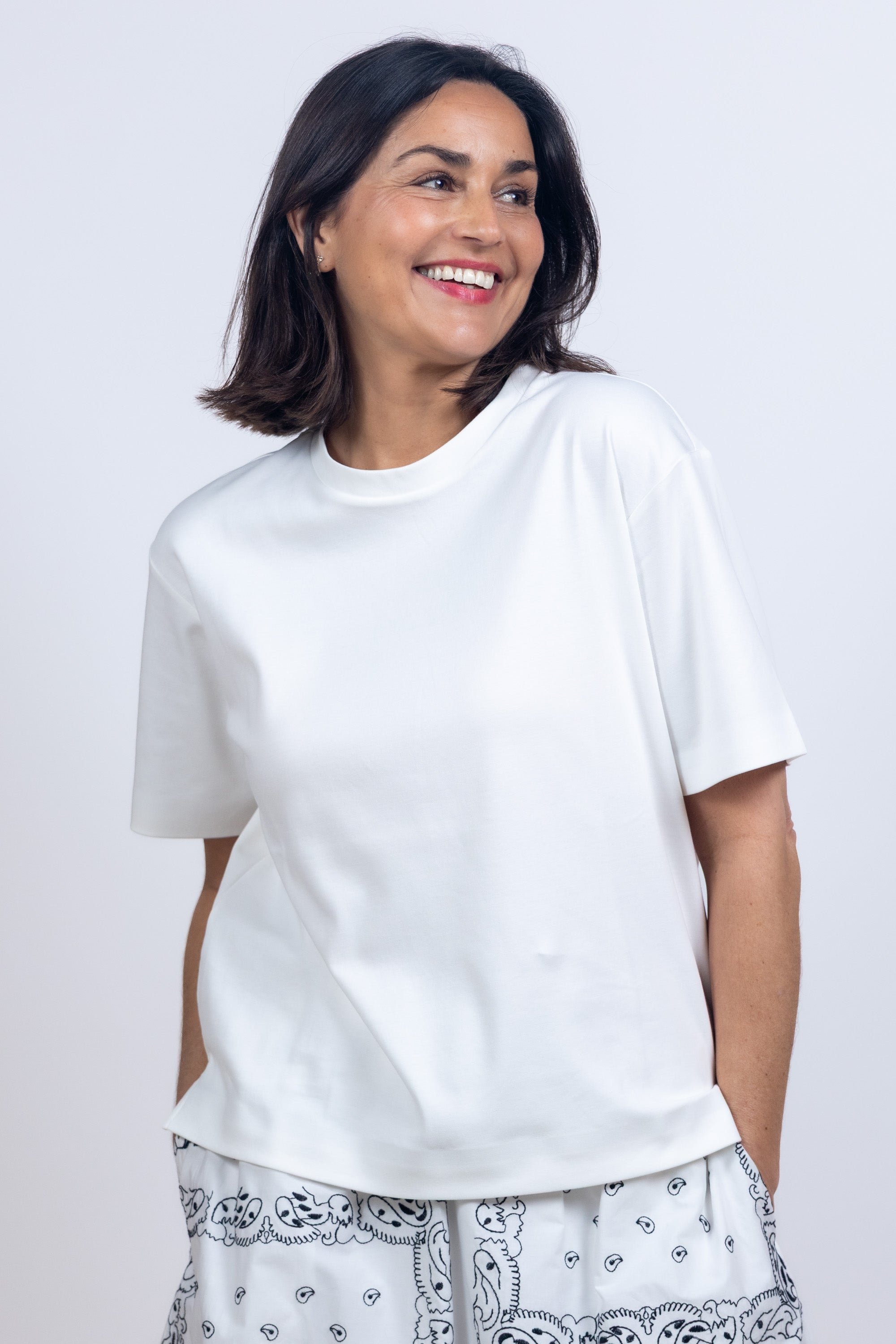 T-shirt met ronde hals - Wit