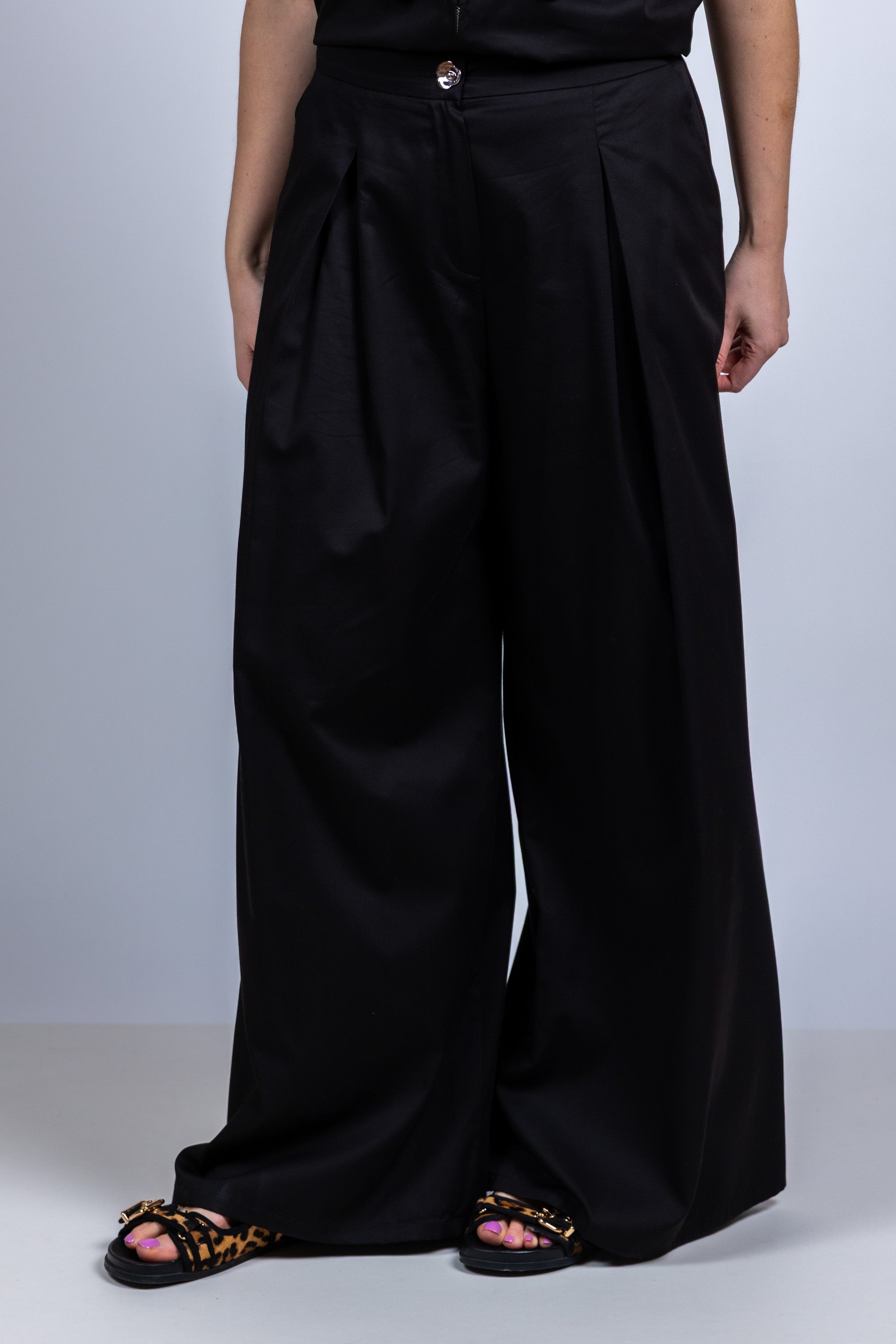 Wijde pantalon - Zwart