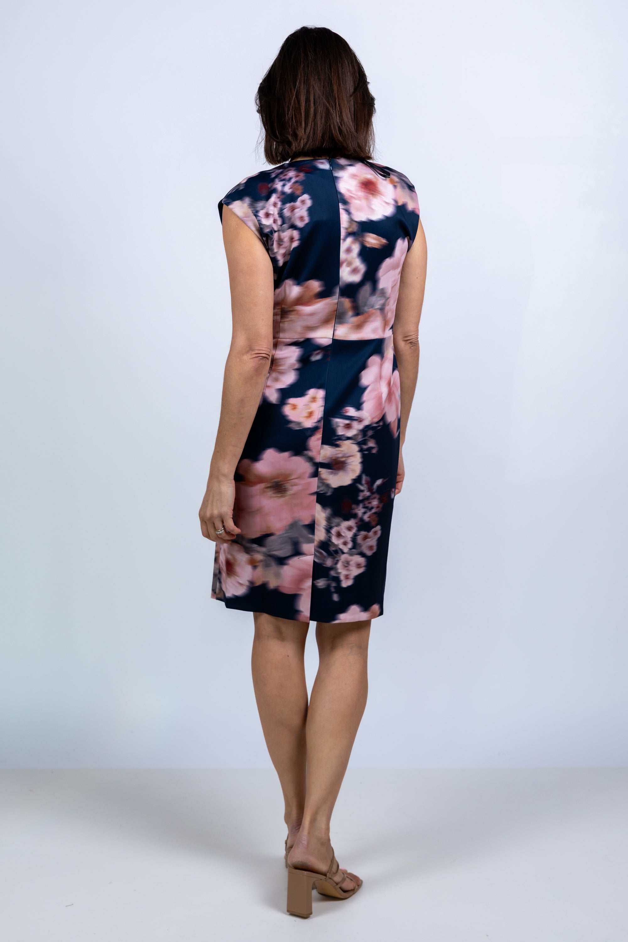 Jurk met knoopdetail - Marine
