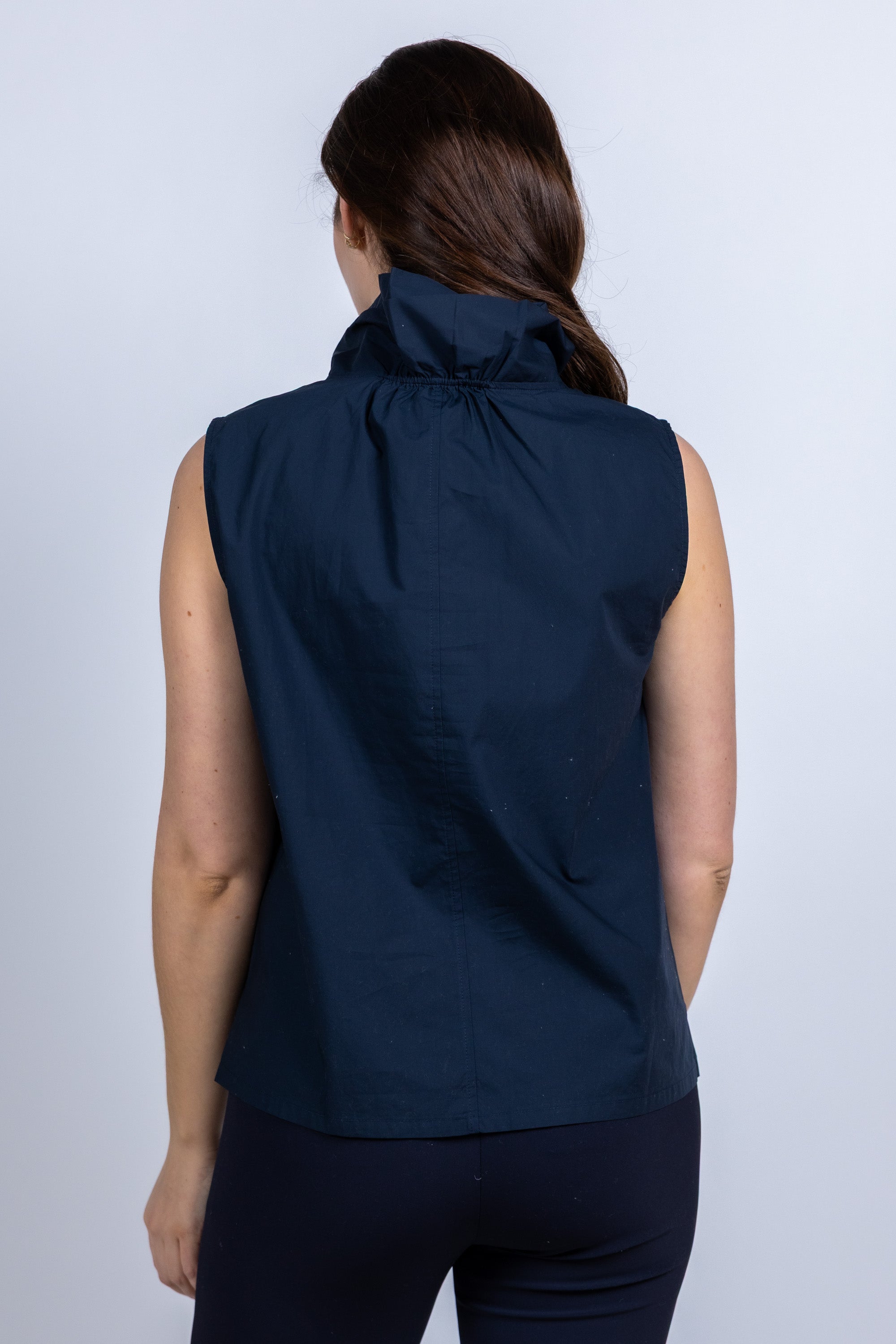 Top met hoge kraag - Marine