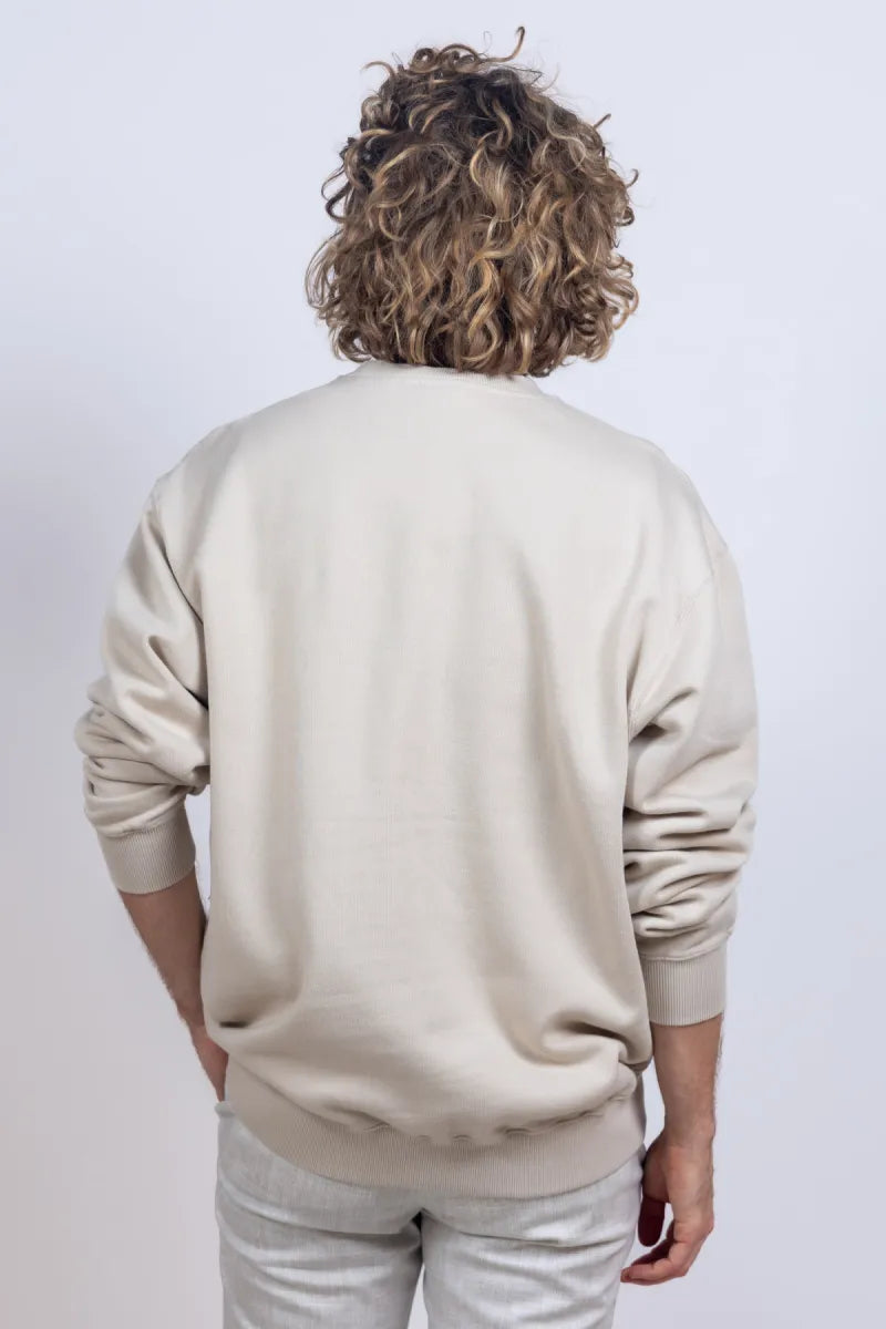 FORET FORET F7007 FORET F7007 Sweater met tekst - Beige