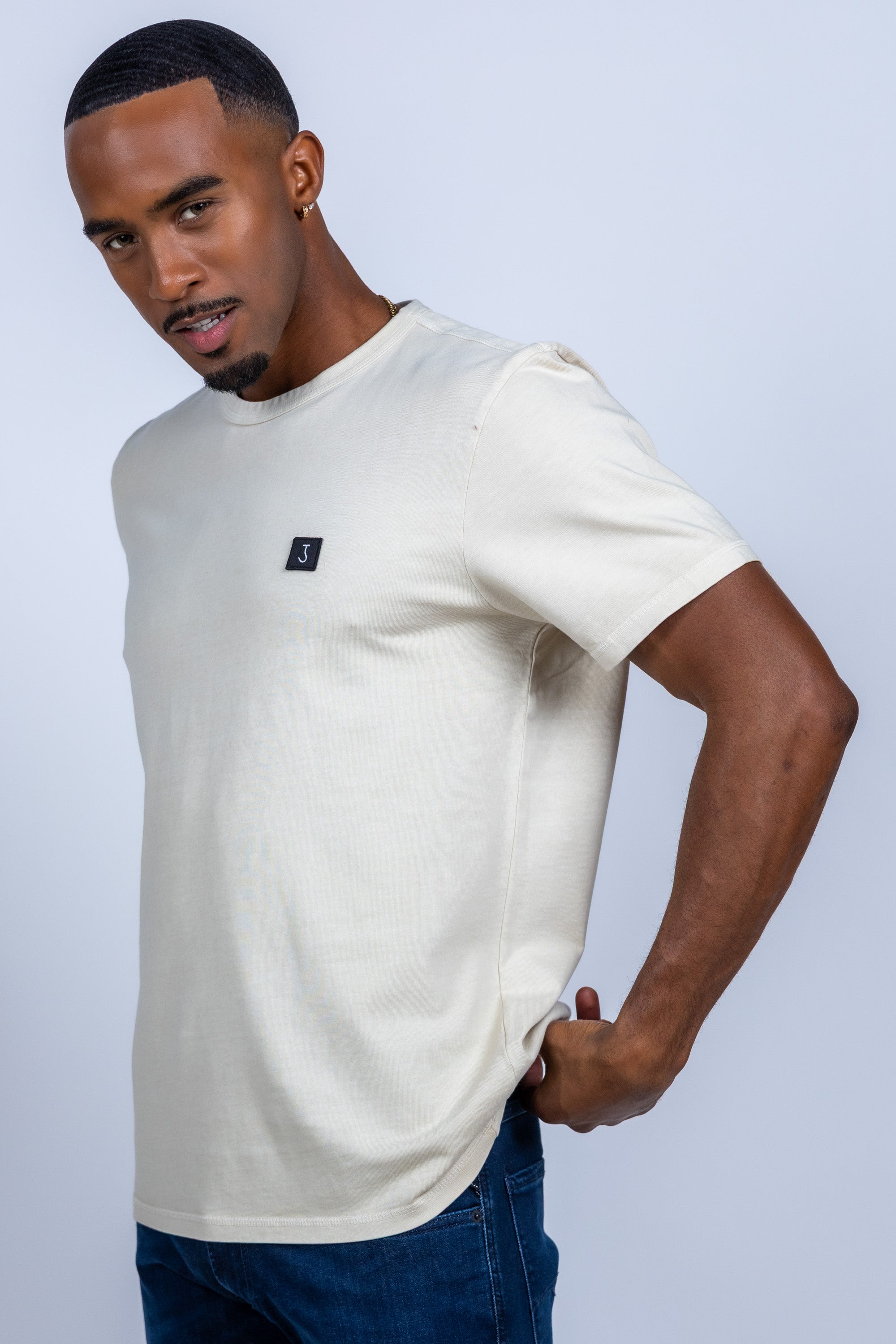 T-shirt met logo - Beige