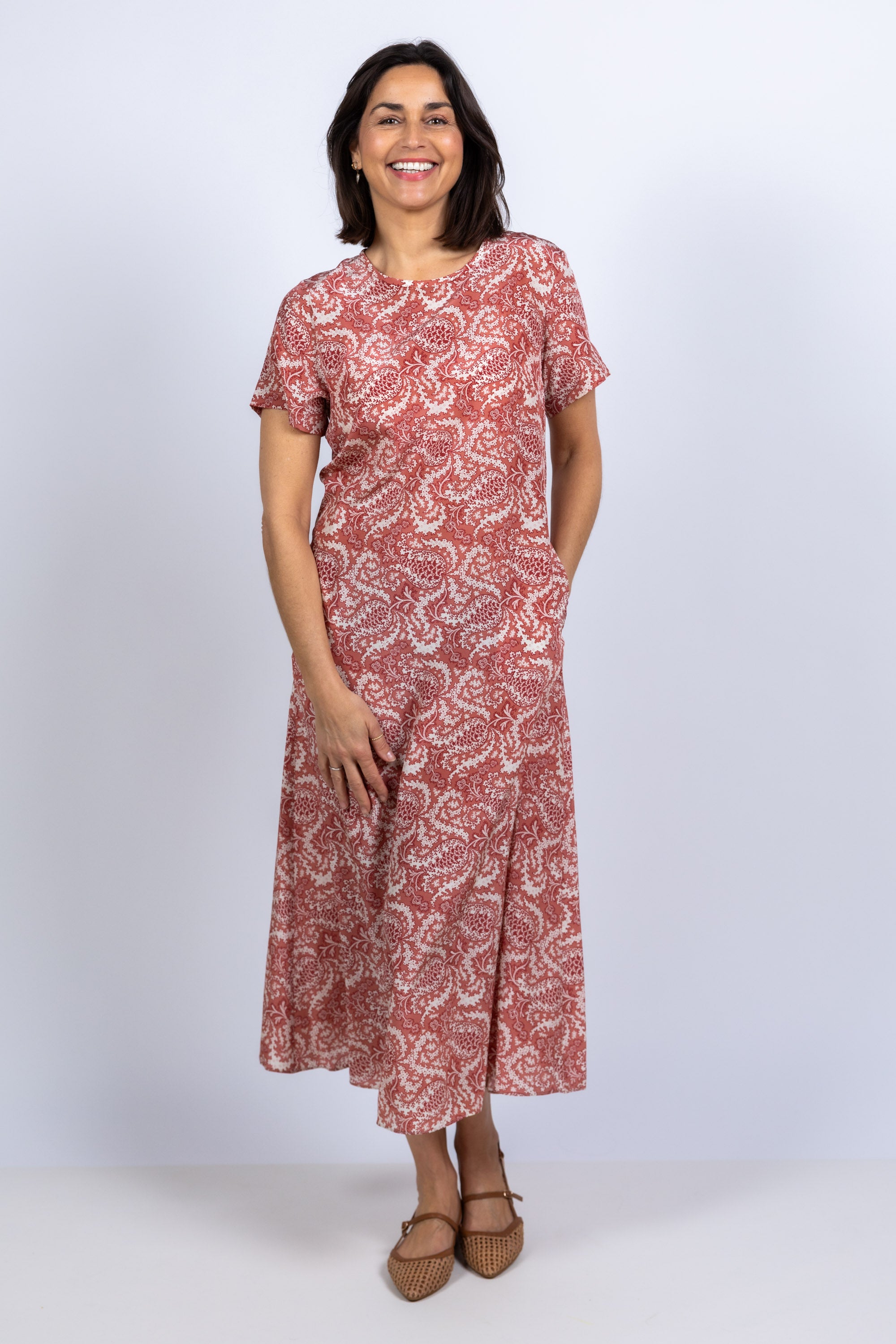 Jurk met print - Steenrood