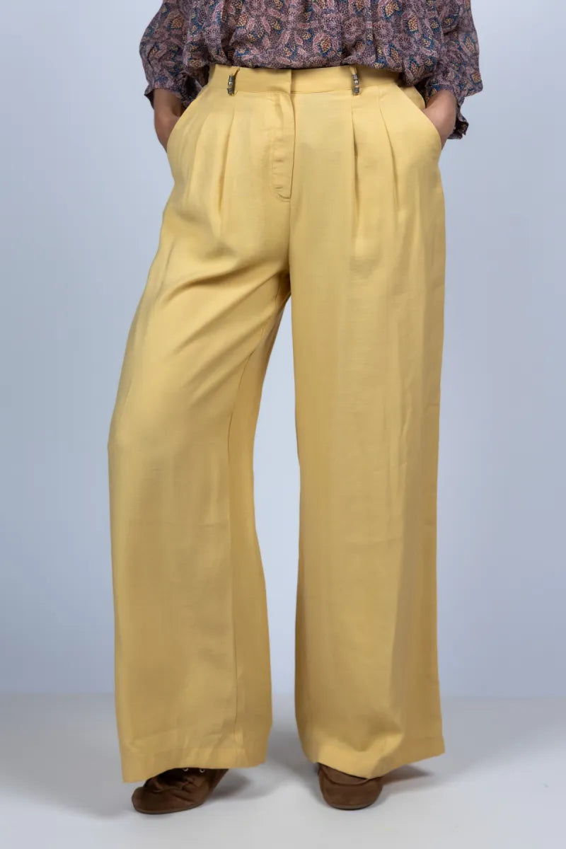 BA&SH BA&SH DEANA PANTS Wijde pantalon - Geel