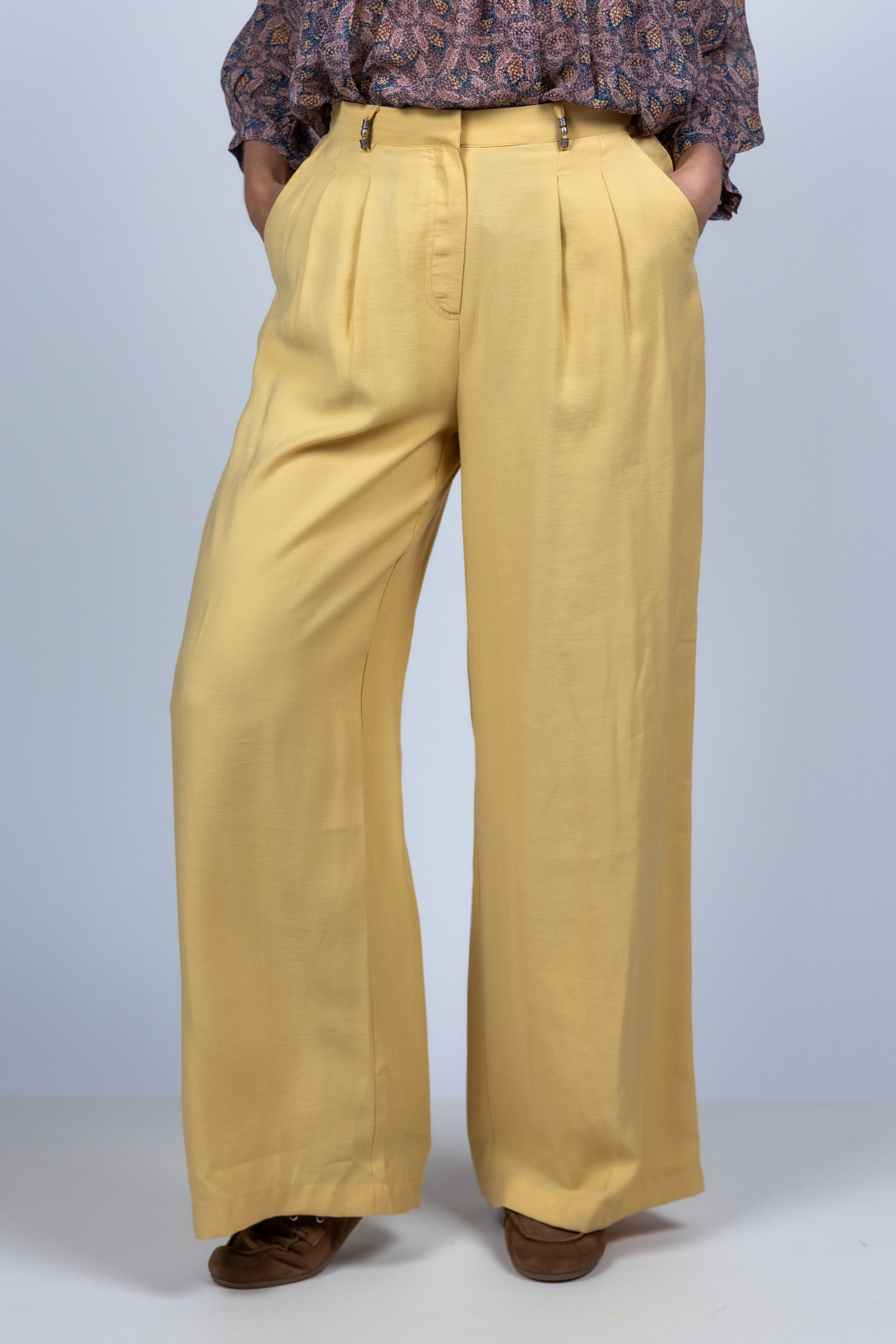 Wijde pantalon - Geel