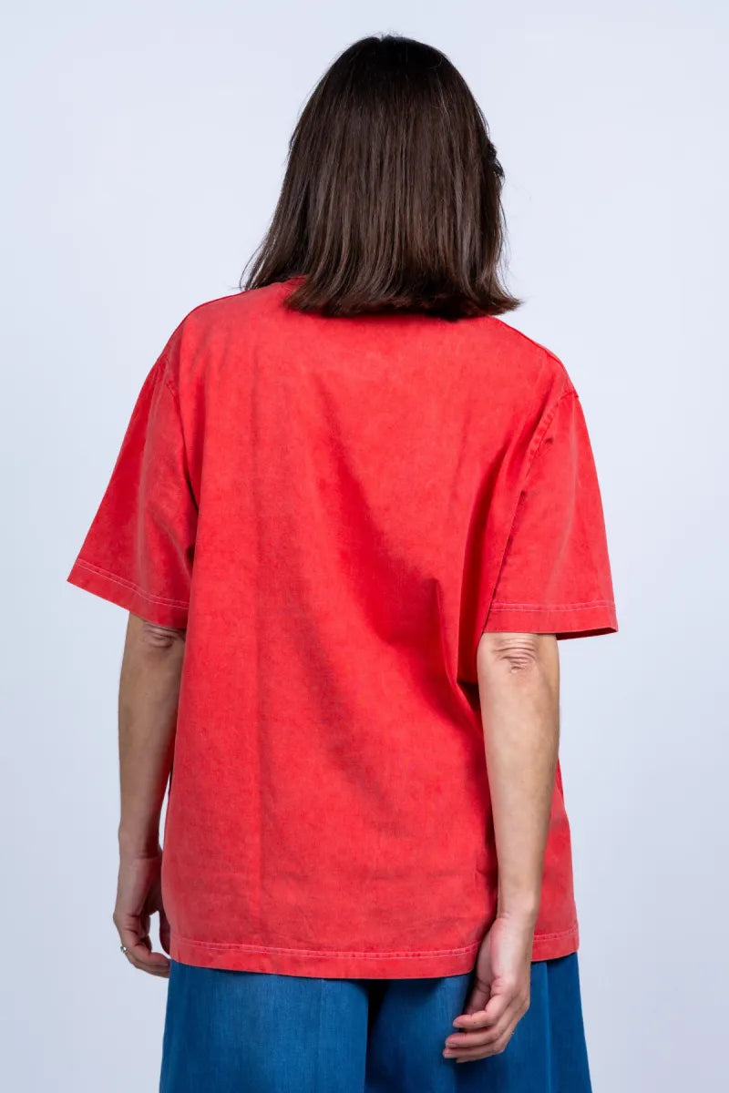 ELITE ELITE 107TEXT-TEE OVER T-shirt met print - Rood