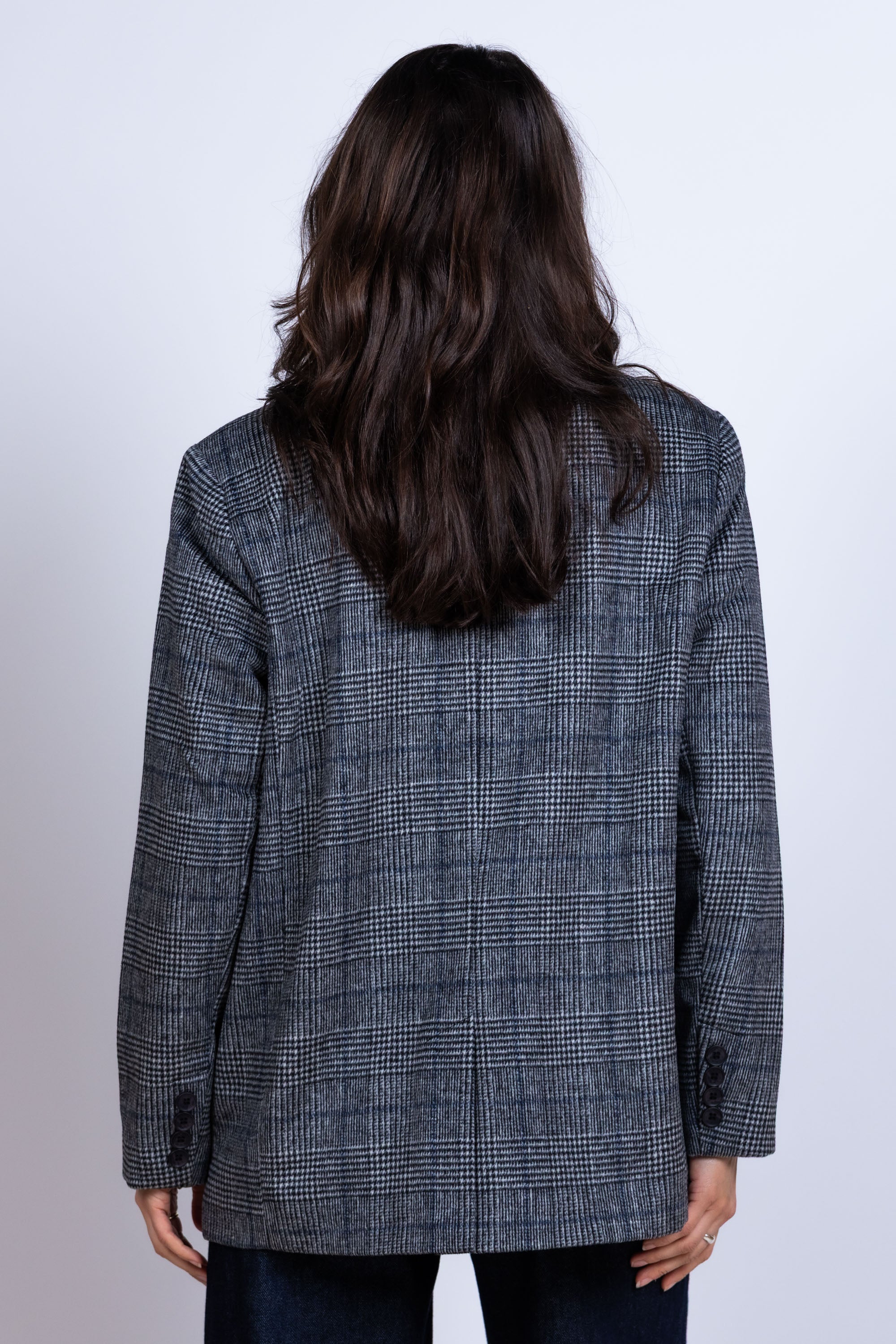 Blazer met ruit - Marine