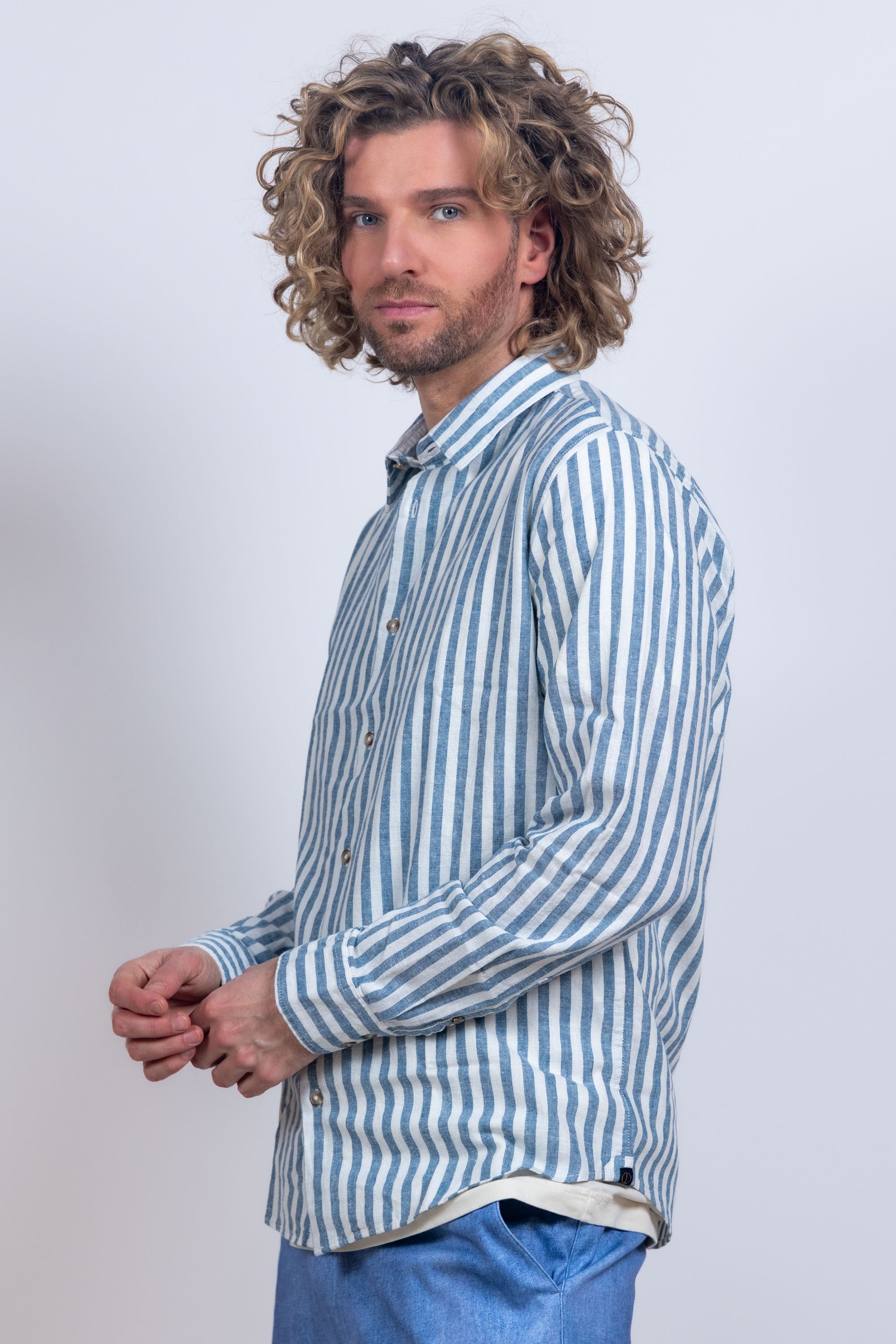 Overhemd met strepen - French blue