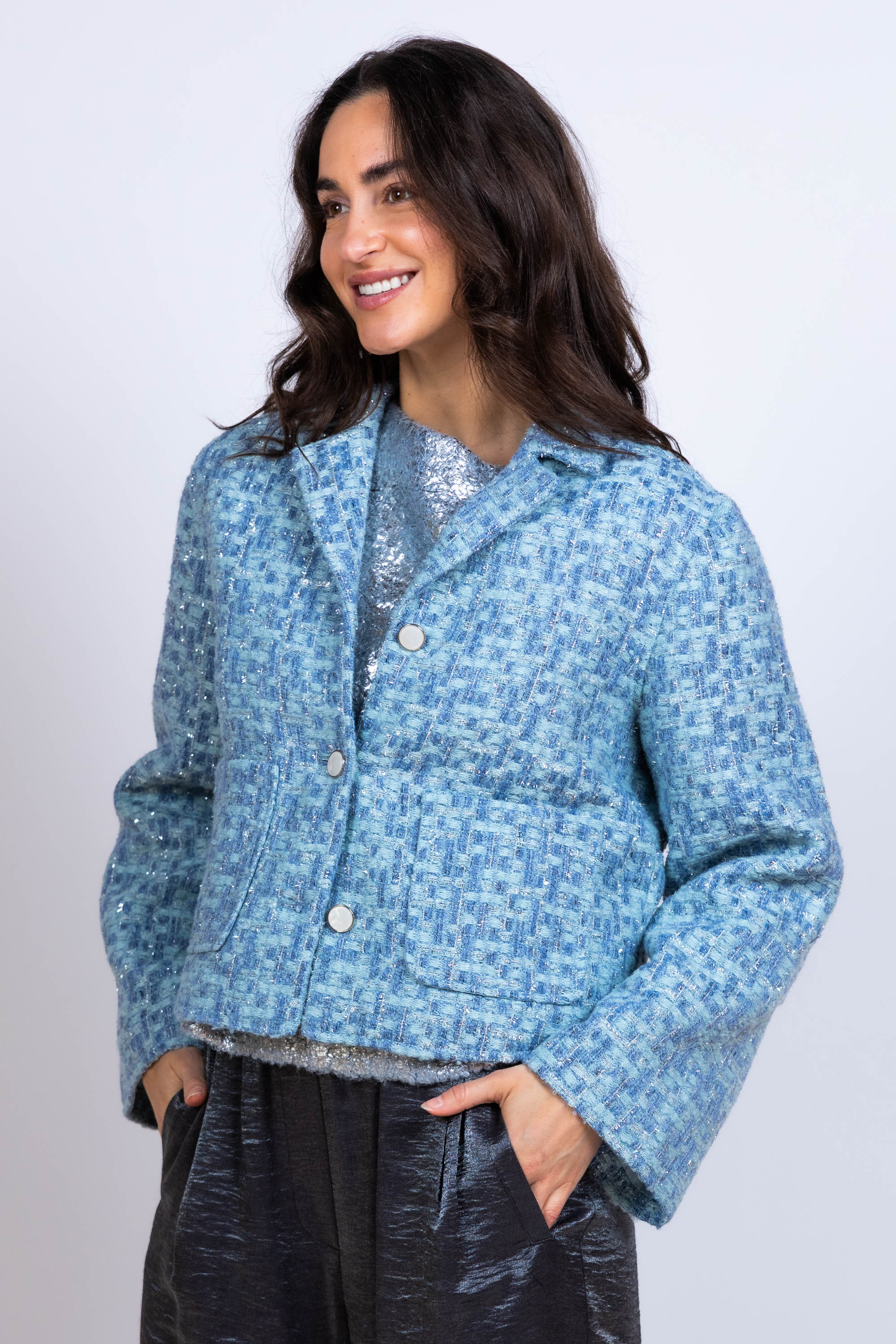 Jasje met structuur - Bleu