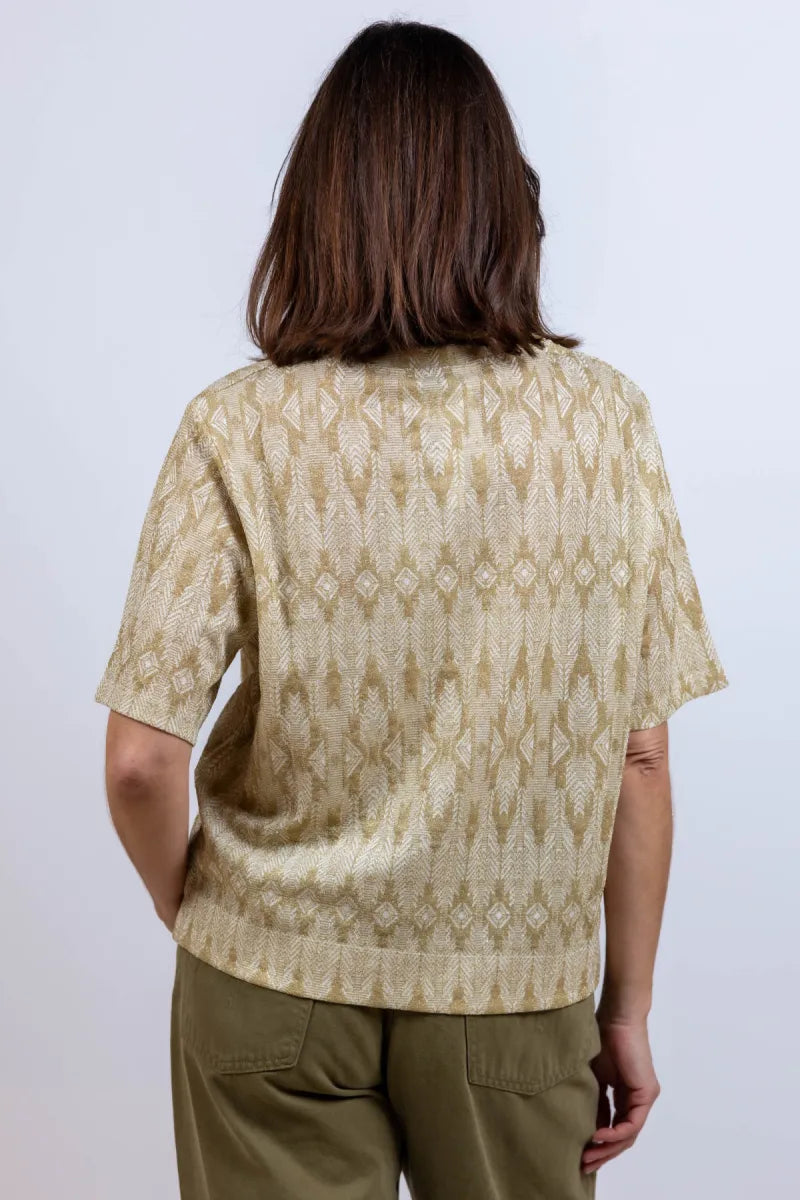 MOMONI MOMONI IORA MO23 MOMONI IORA MO23 T-shirt met patroon - Beige