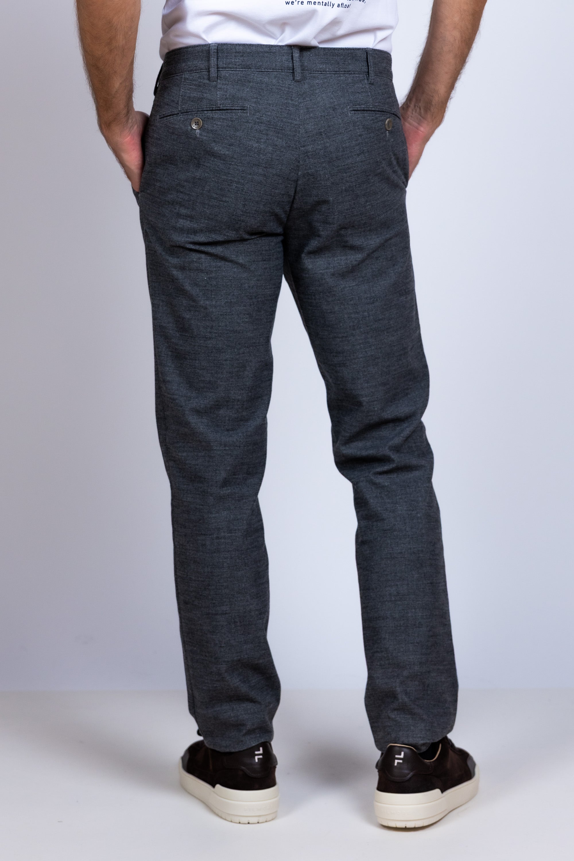 Broek met dessin - Middengrijs