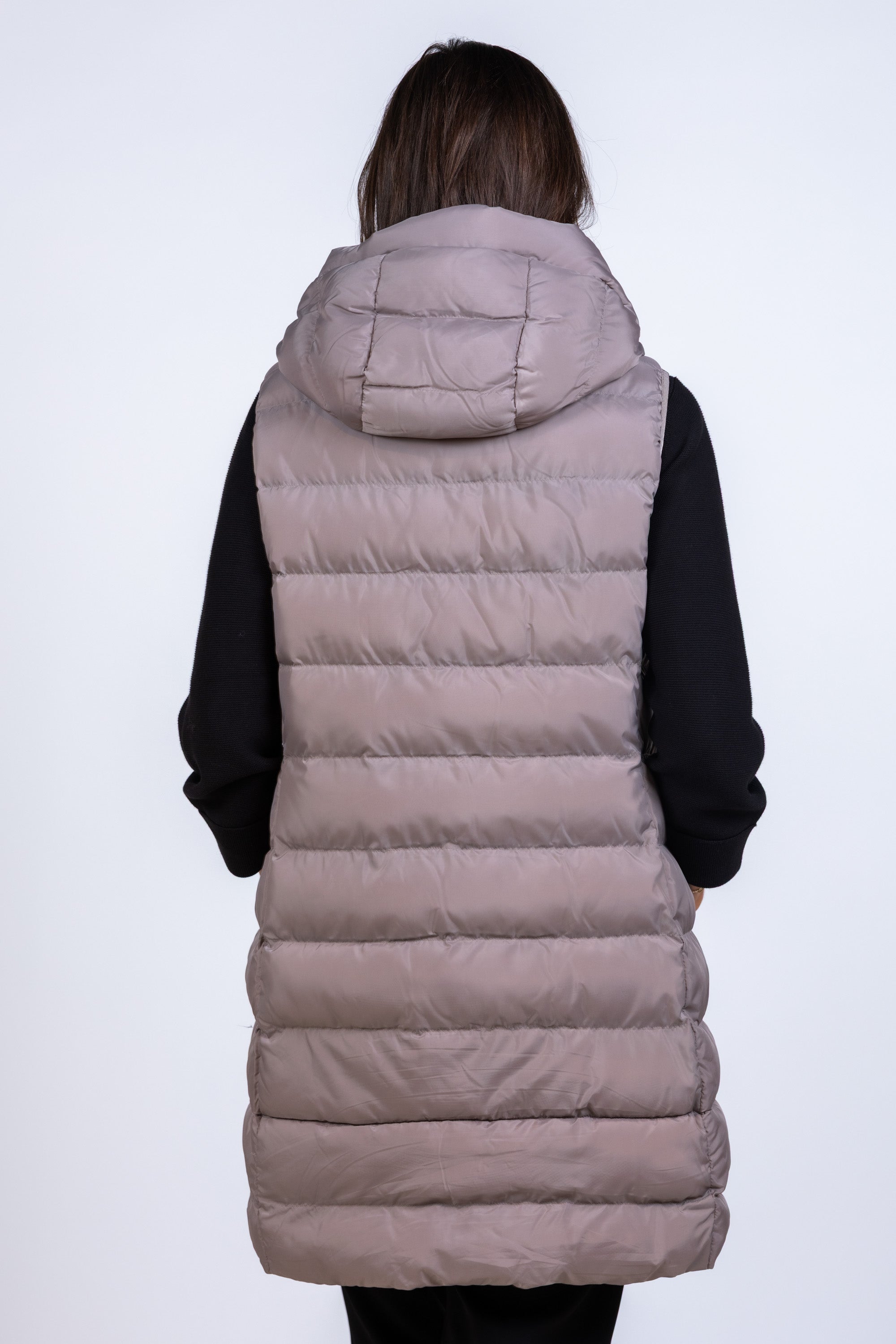 Dons bodywarmer met capuchon - Taupe