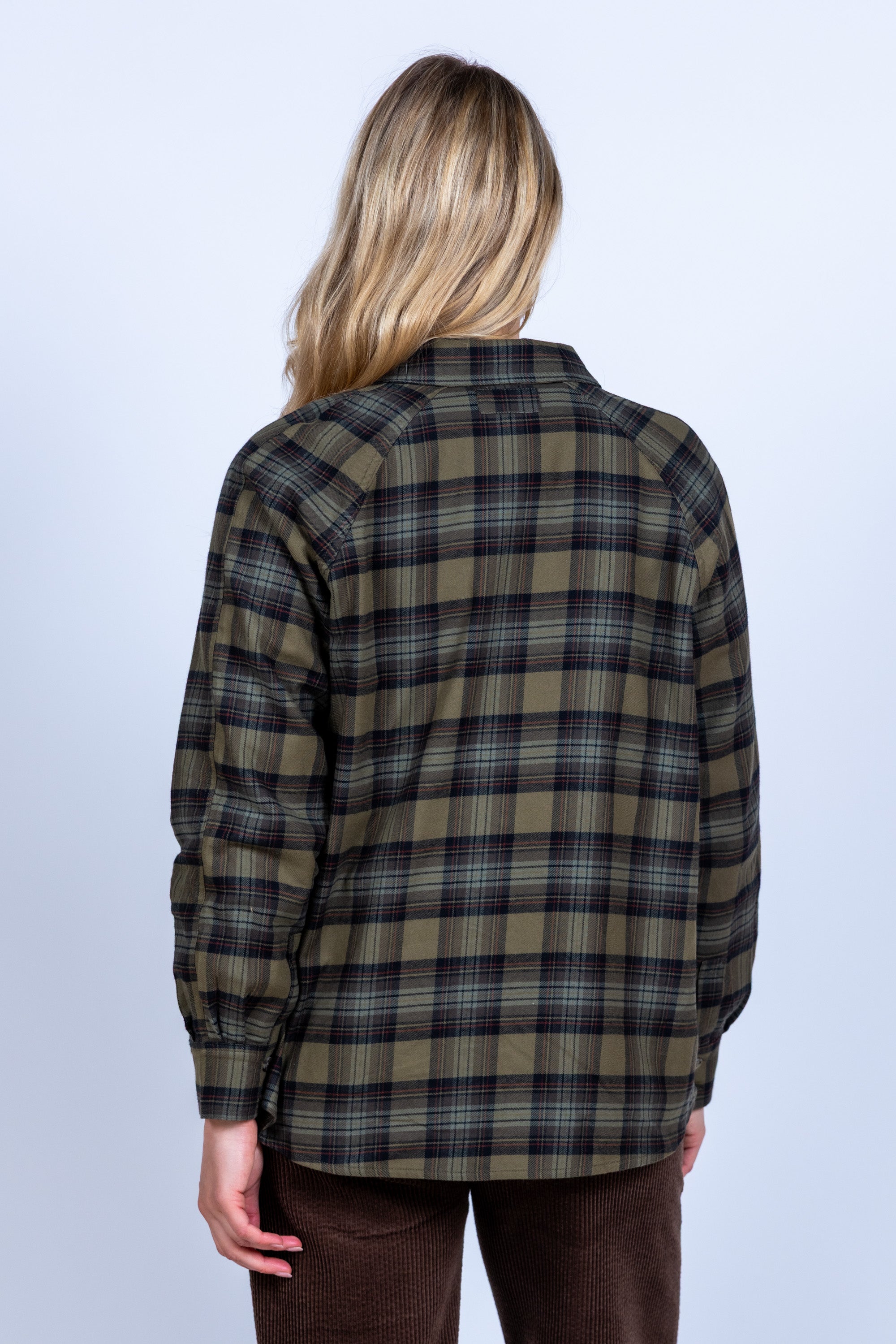 Blouse met ruitpatroon - Olijfgroen