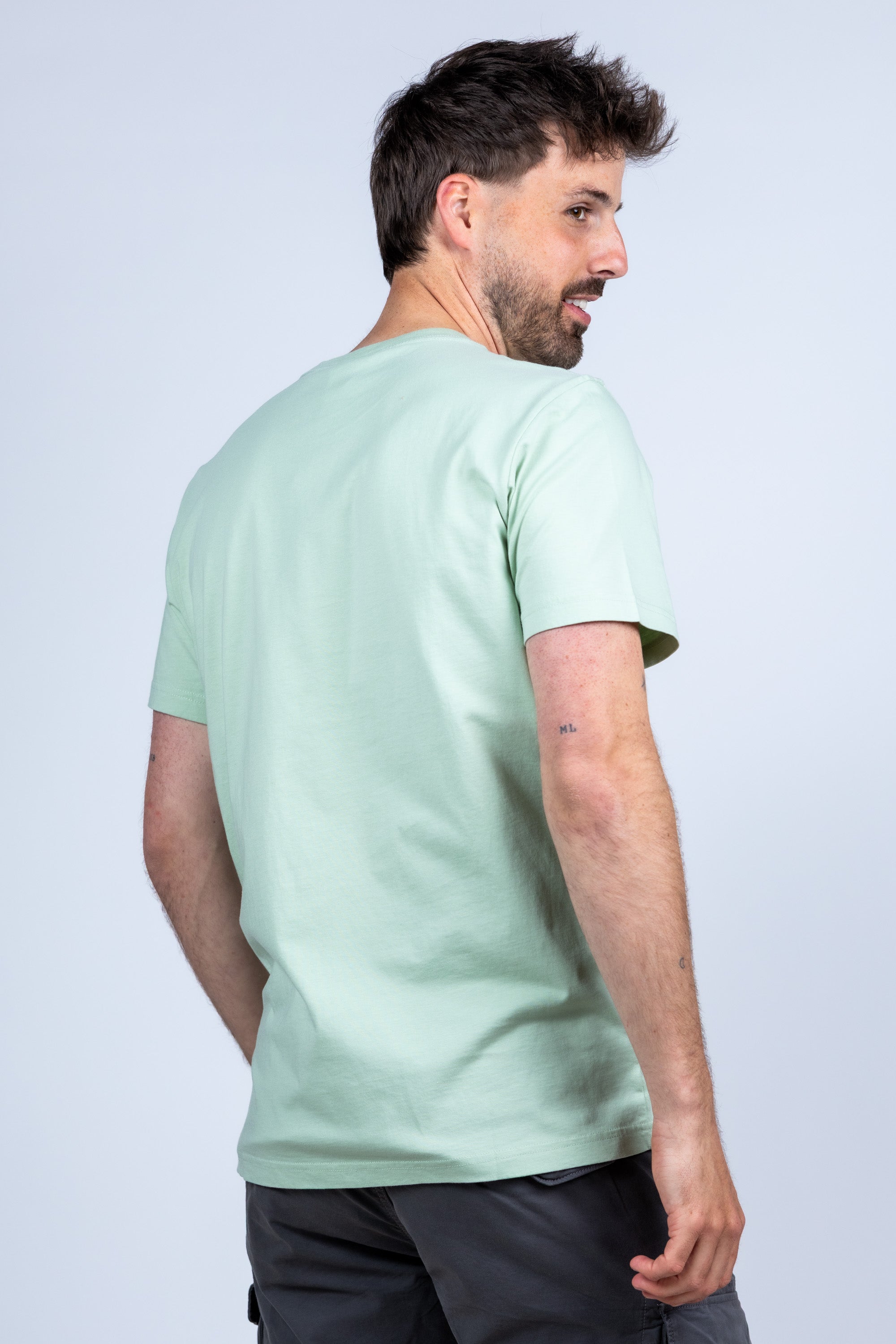 T-shirt met print - Khaki