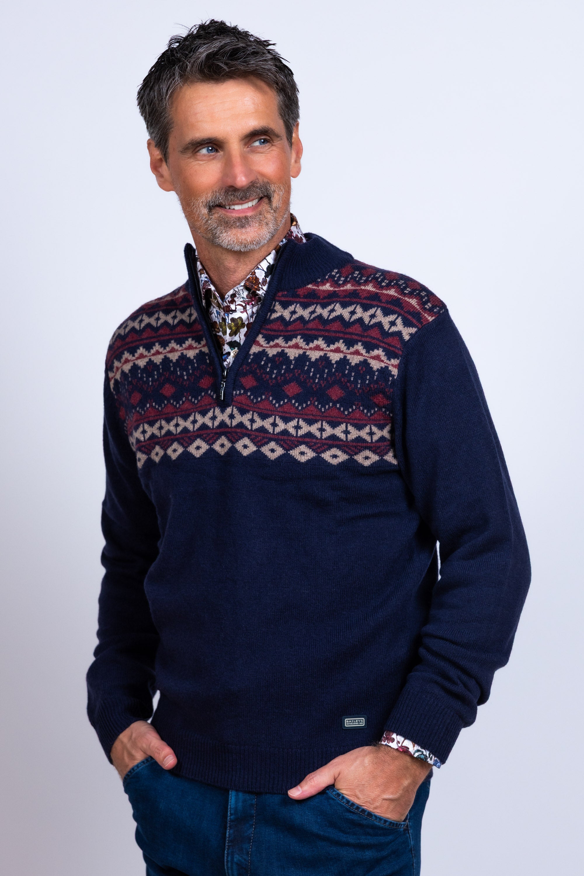 Trui met rits - Mauve/aubergine