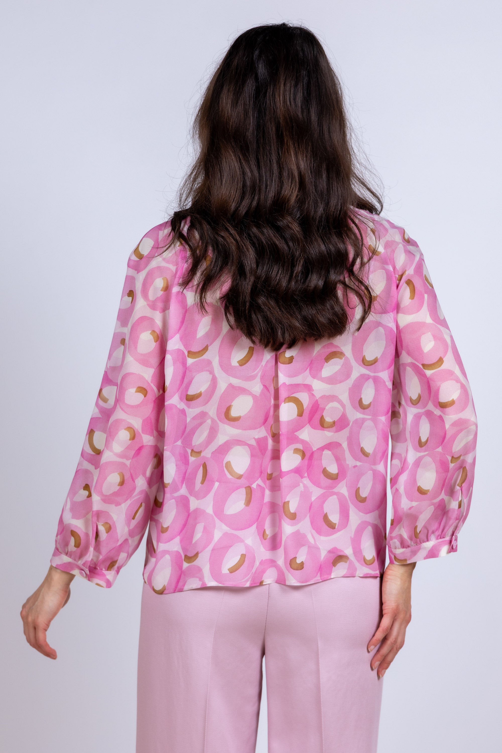 Blouse met strik - Roze