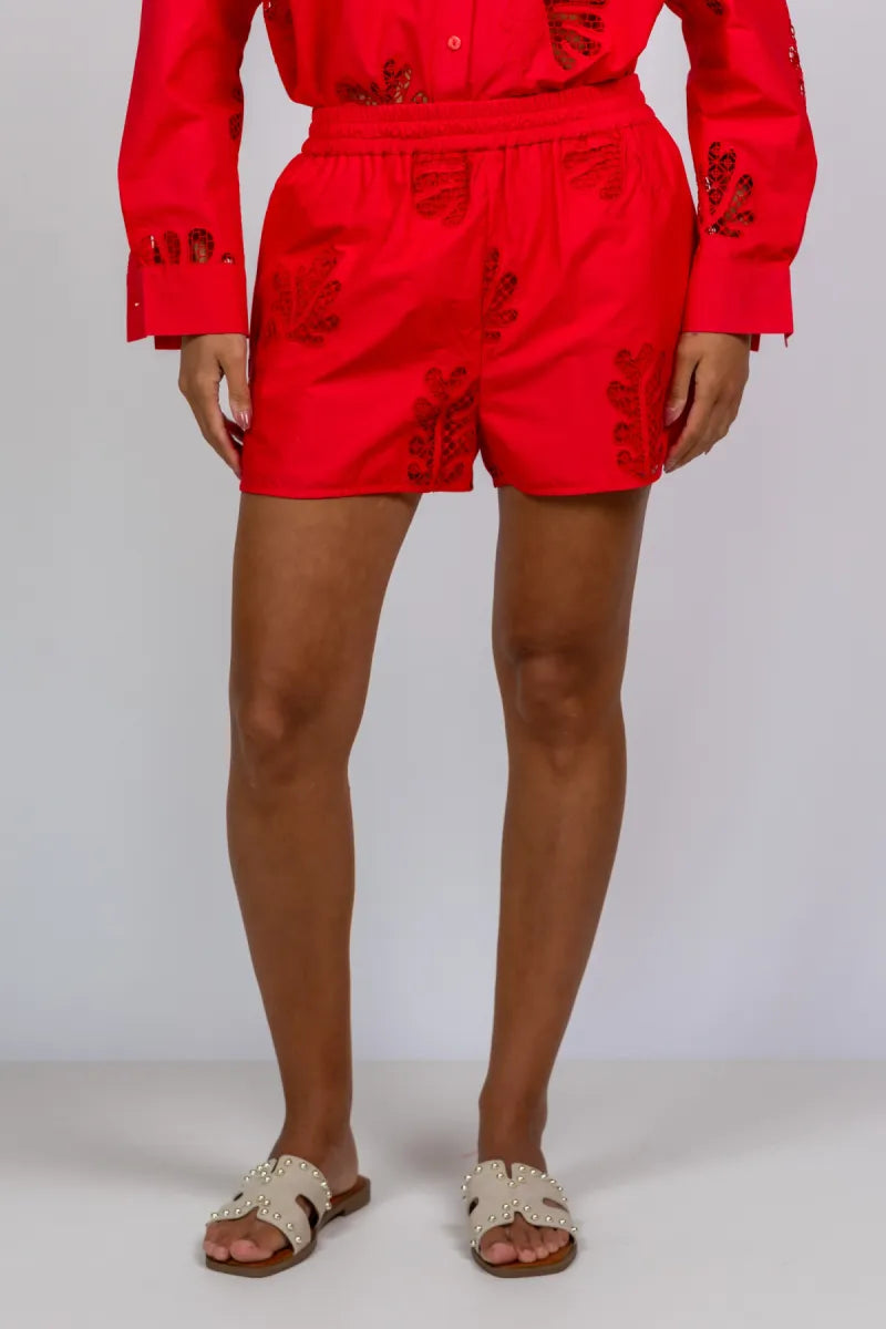 SUNCOO SUNCOO BOSCO Short met elastische taille - Rood