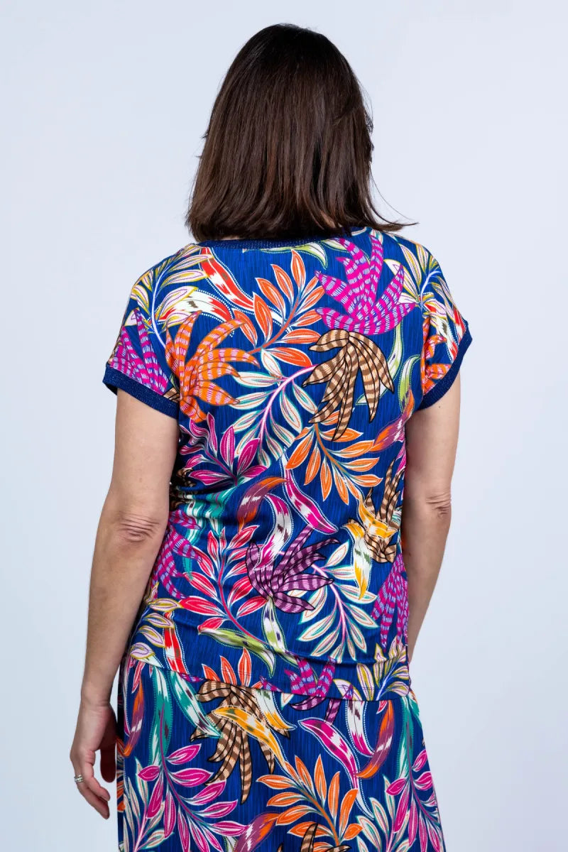 GEISHA GEISHA 62036-60 SARAH T-shirt met print - Kobaltblauw