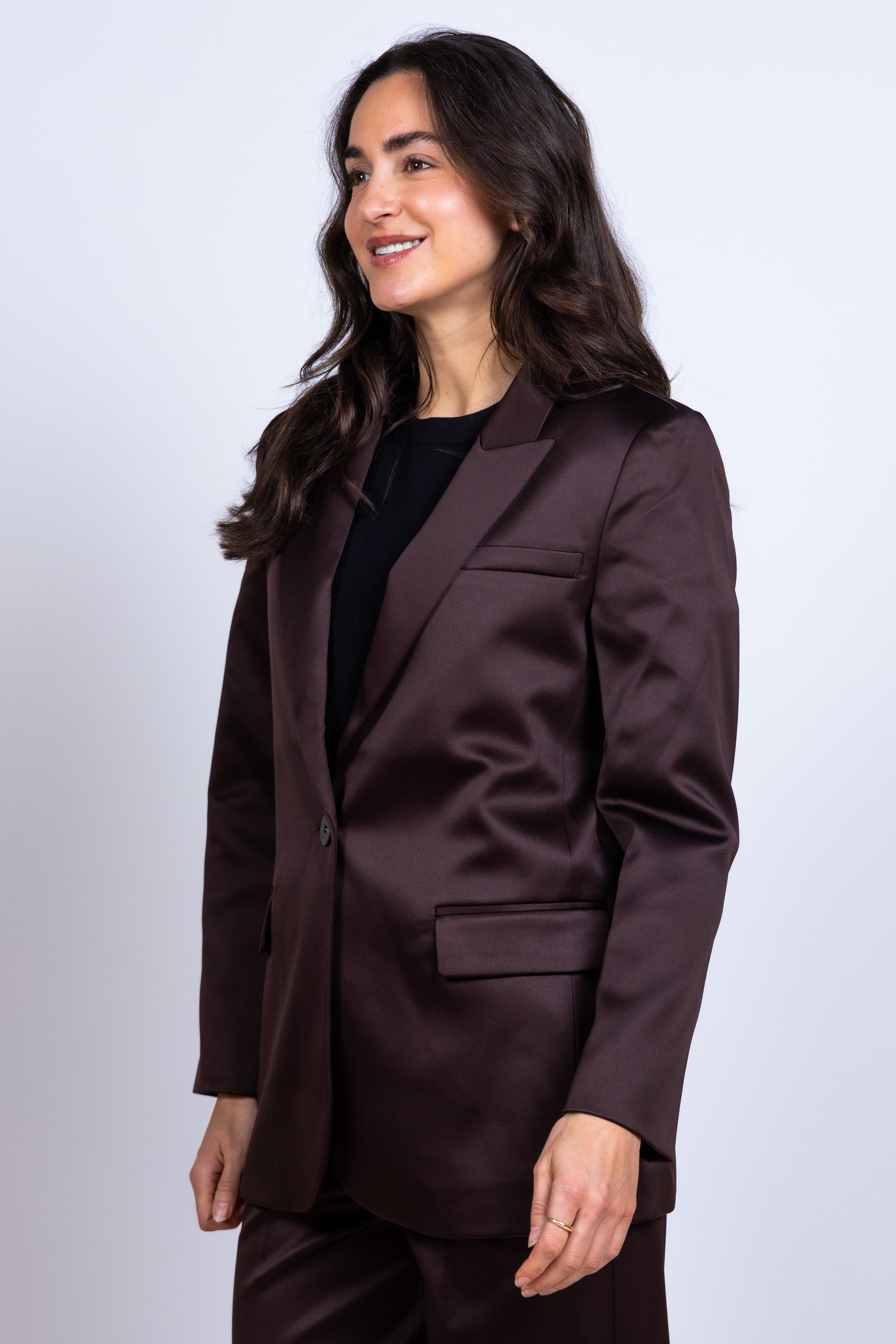 Blazer met knoop - Bruin