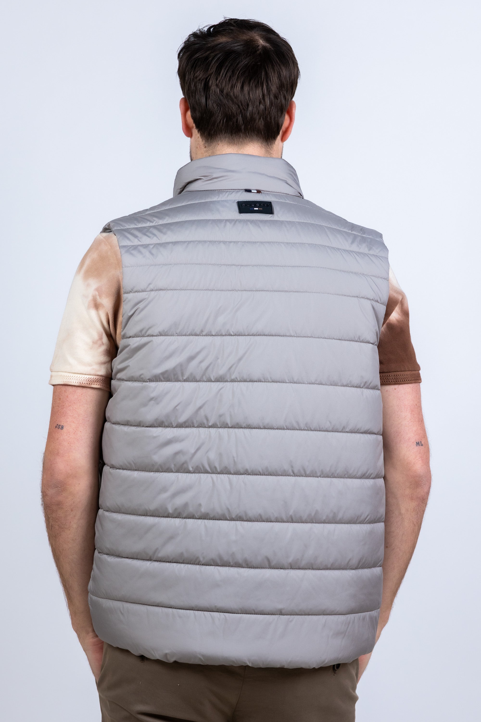 Gewatteerde bodywarmer - Licht taupe