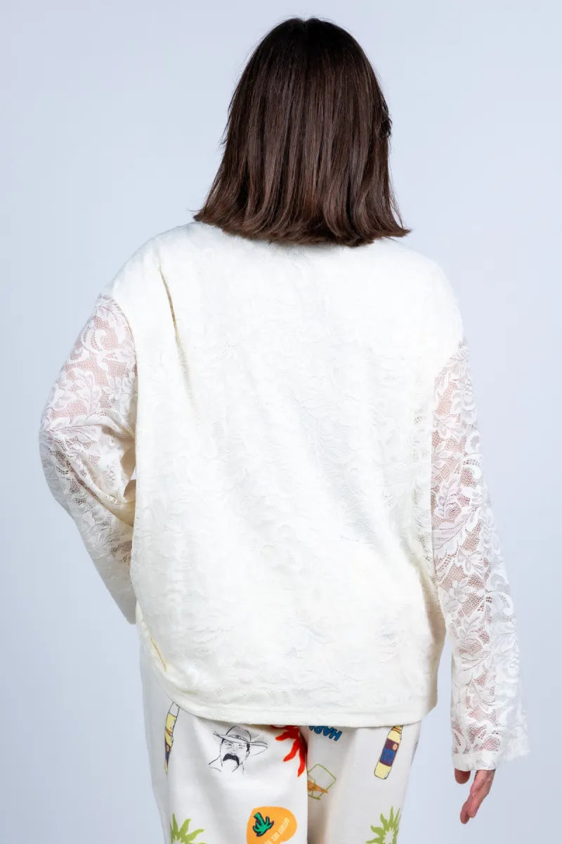 HARPER & YVE T-shirt met kant - Ecru