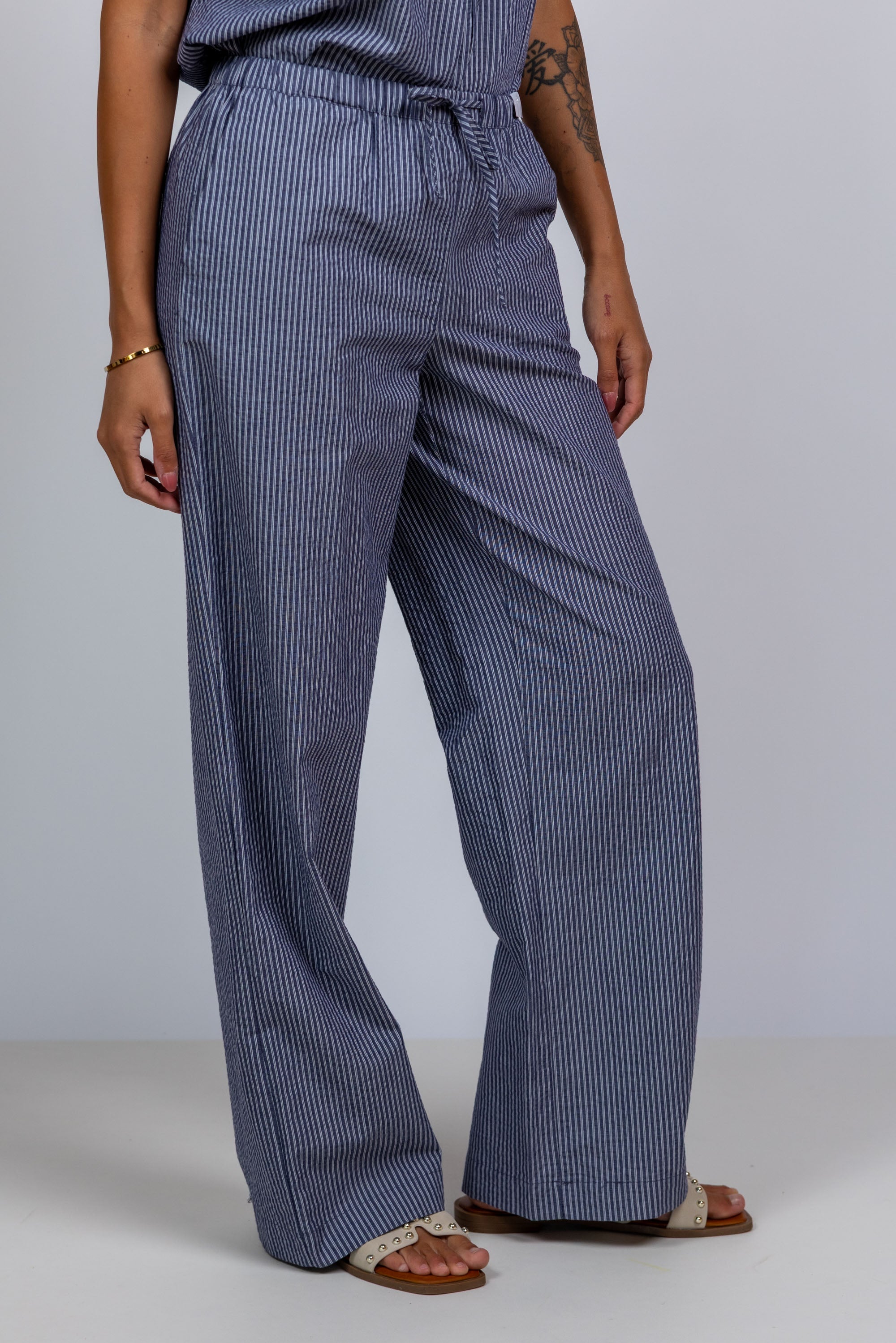 Broek met strepen - Marine