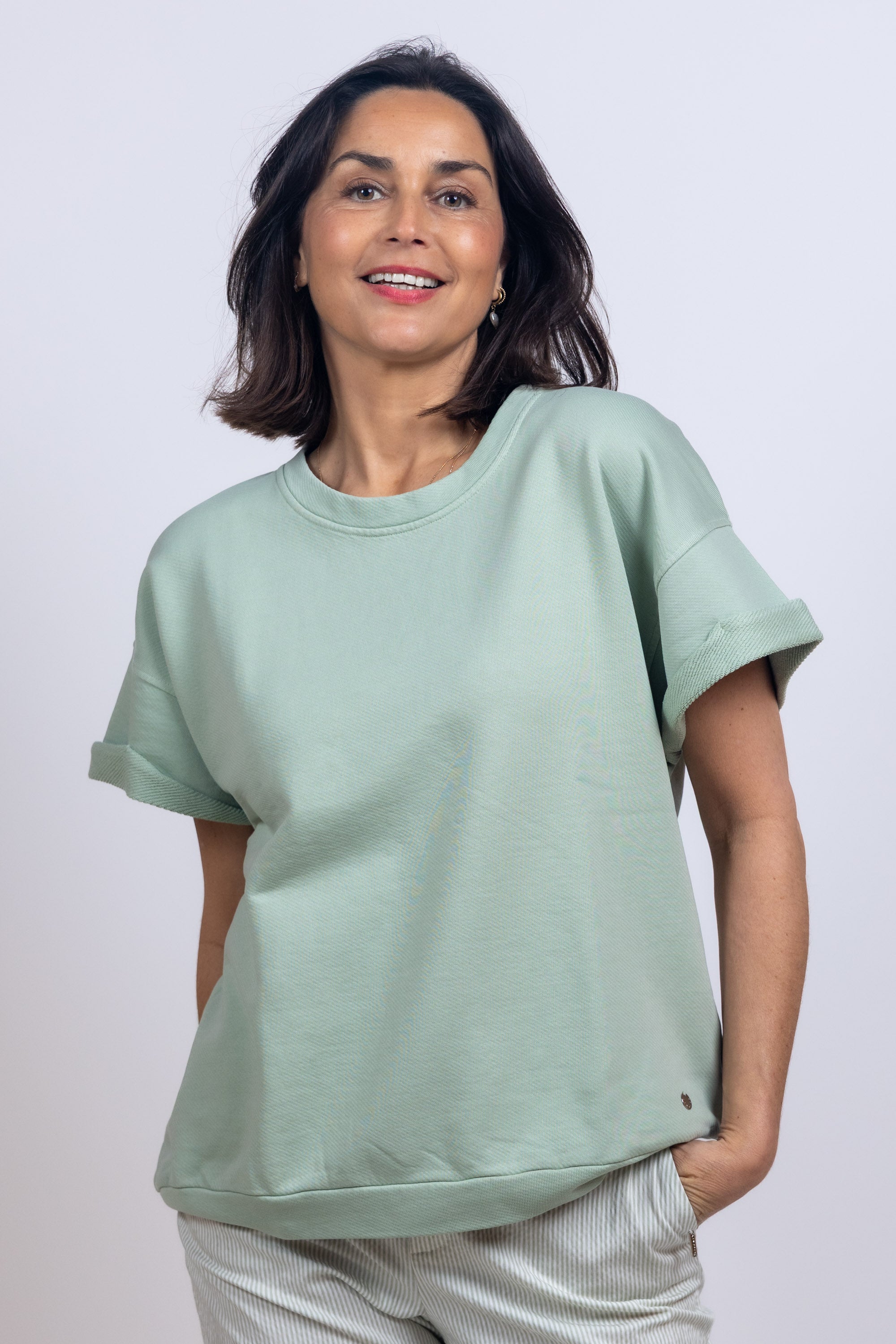 Sweat met korte mouwen - Mint