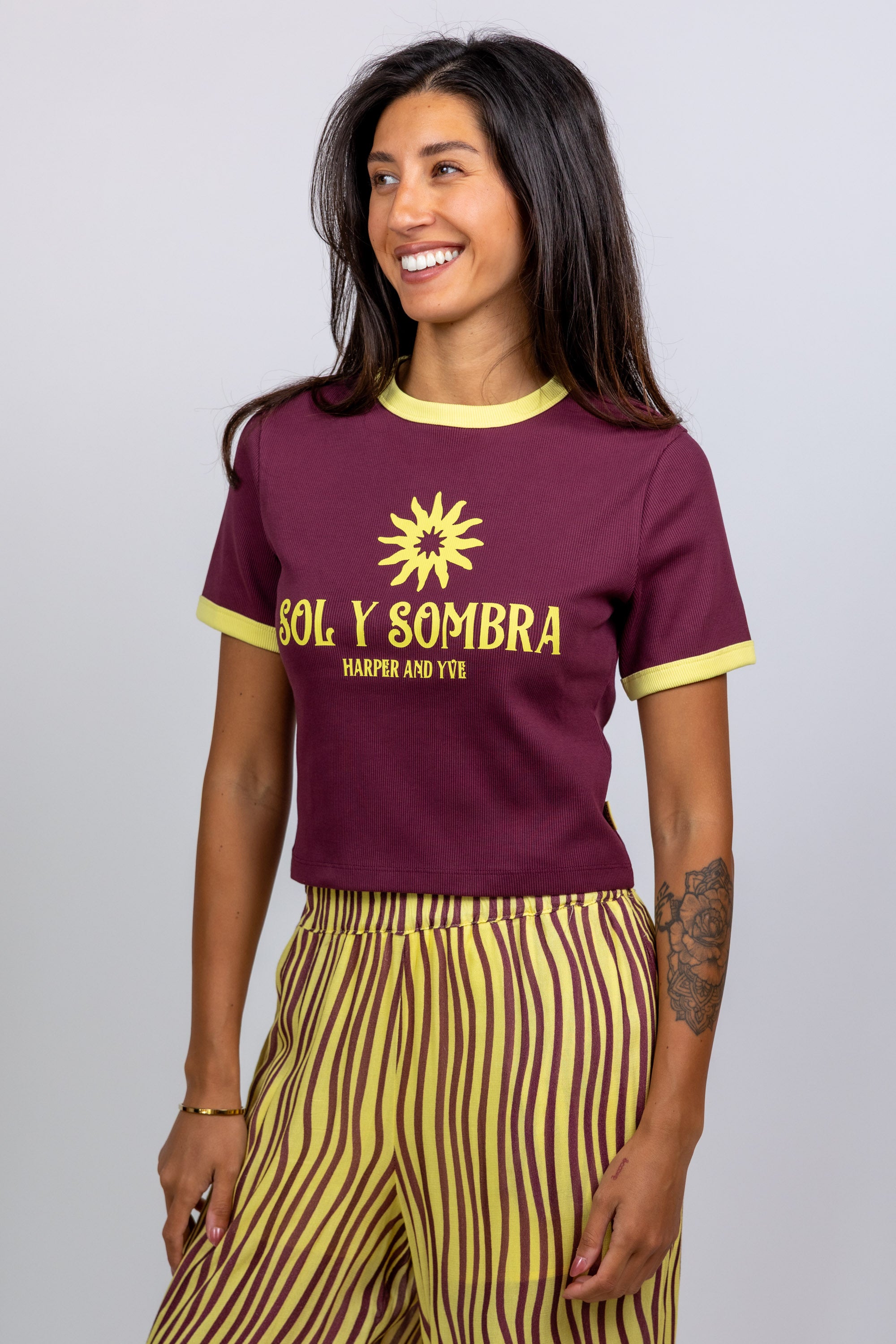 T-shirt met print - Burgundy