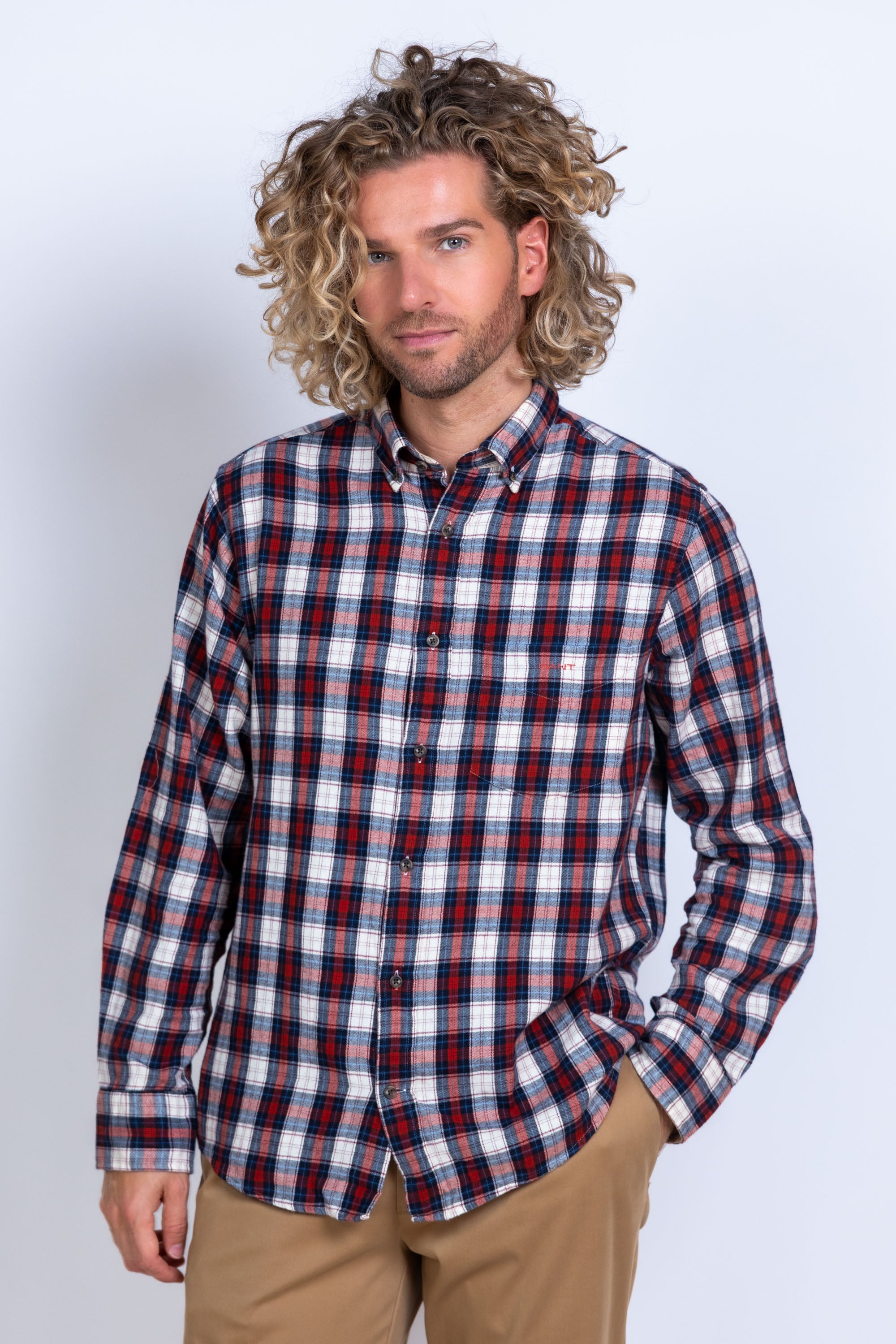 Overhemd met ruit - Brique