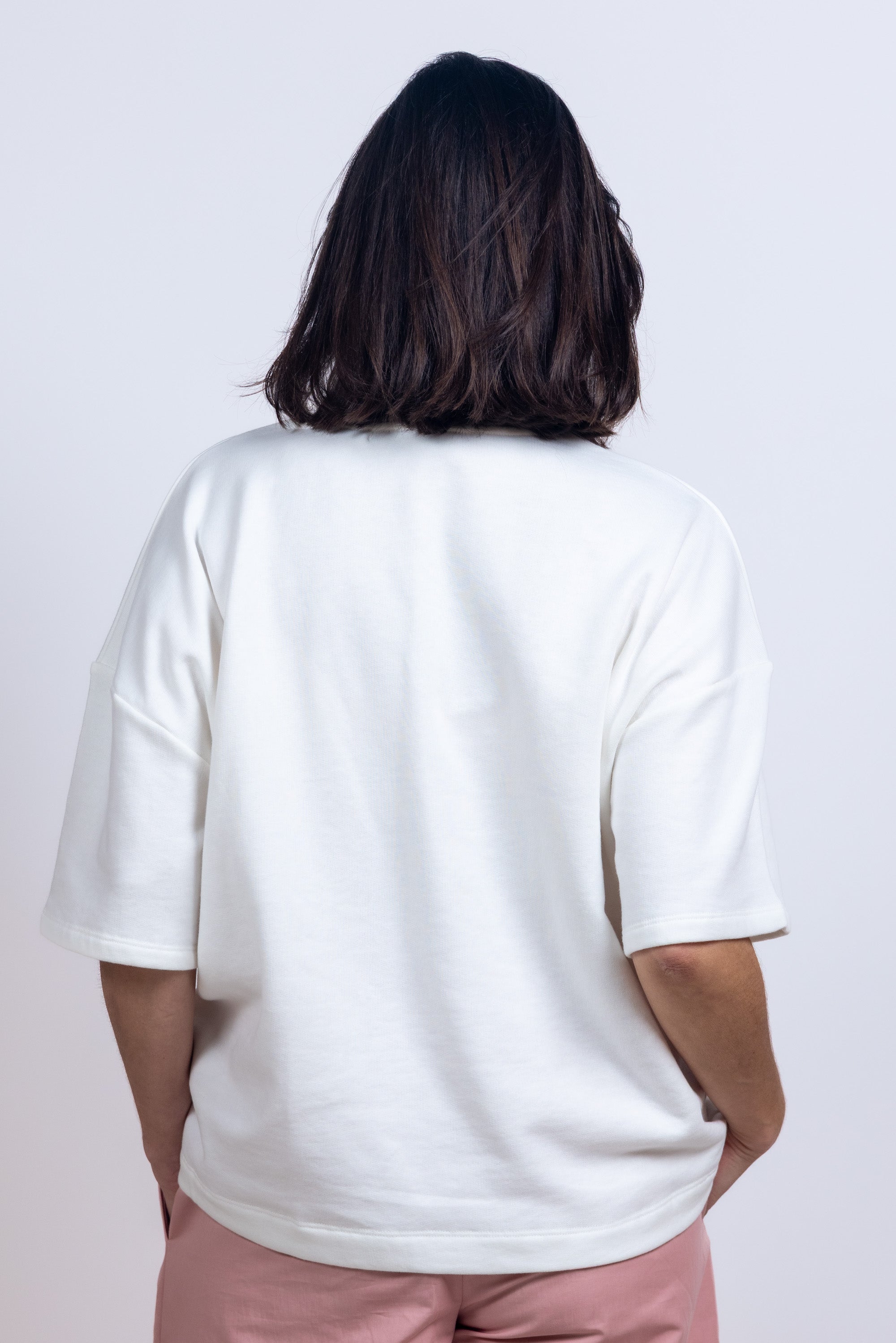 Sweater met bloemen - Wit