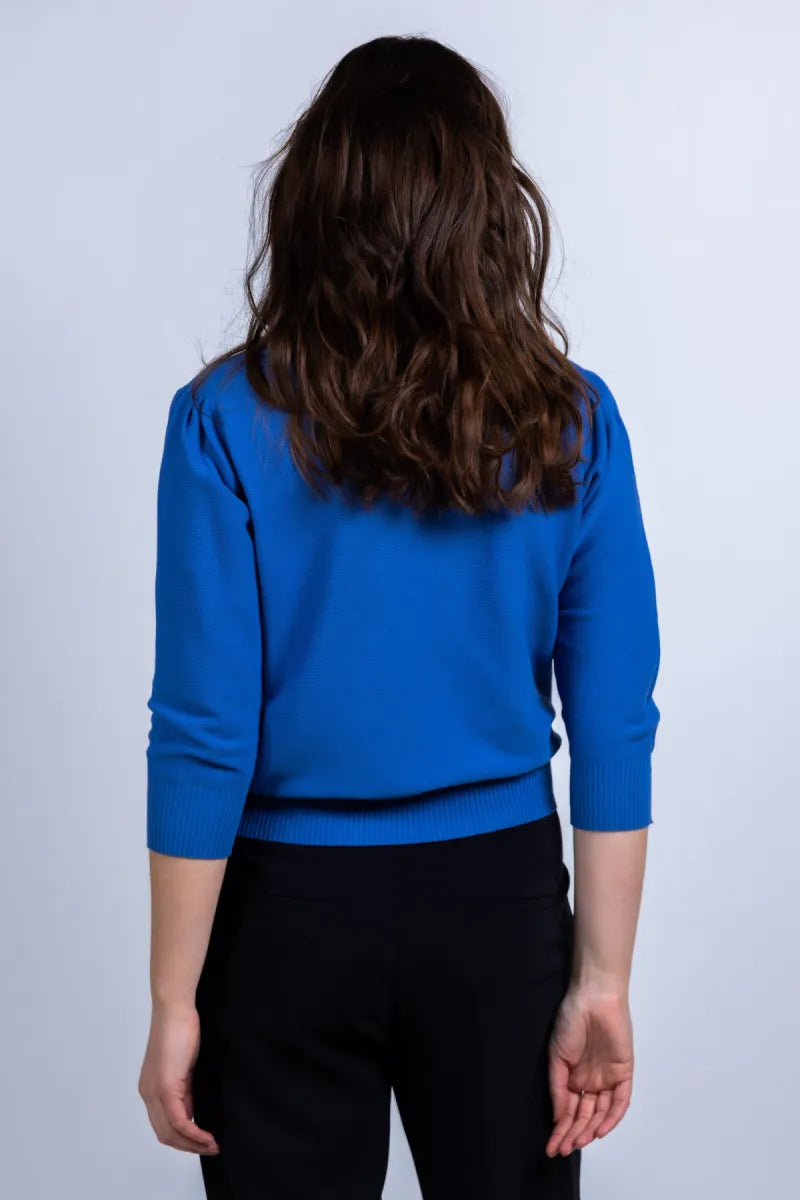 NO MAN'S LAND NO MAN'S LAND 65.116 Truitje met driekwart mouwen - French blue