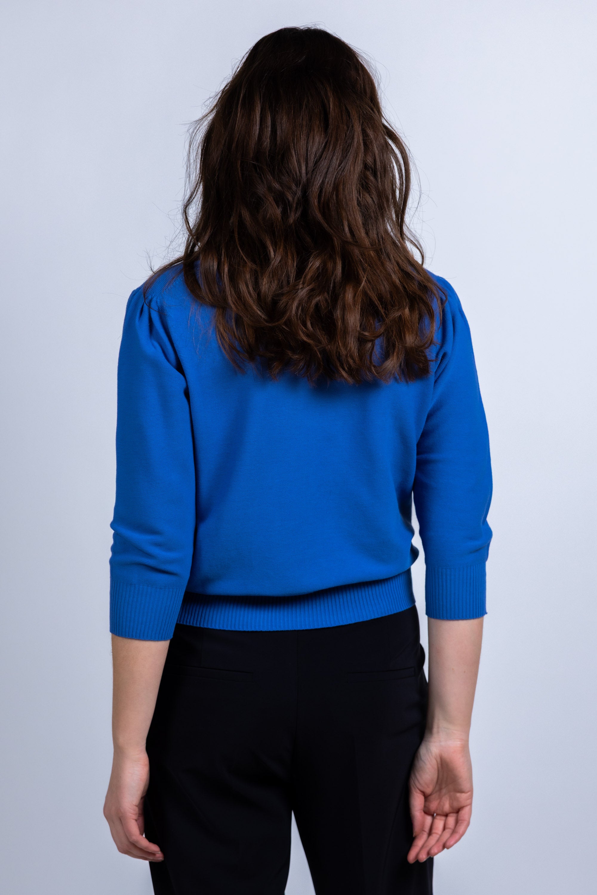 Truitje met driekwart mouwen - French blue