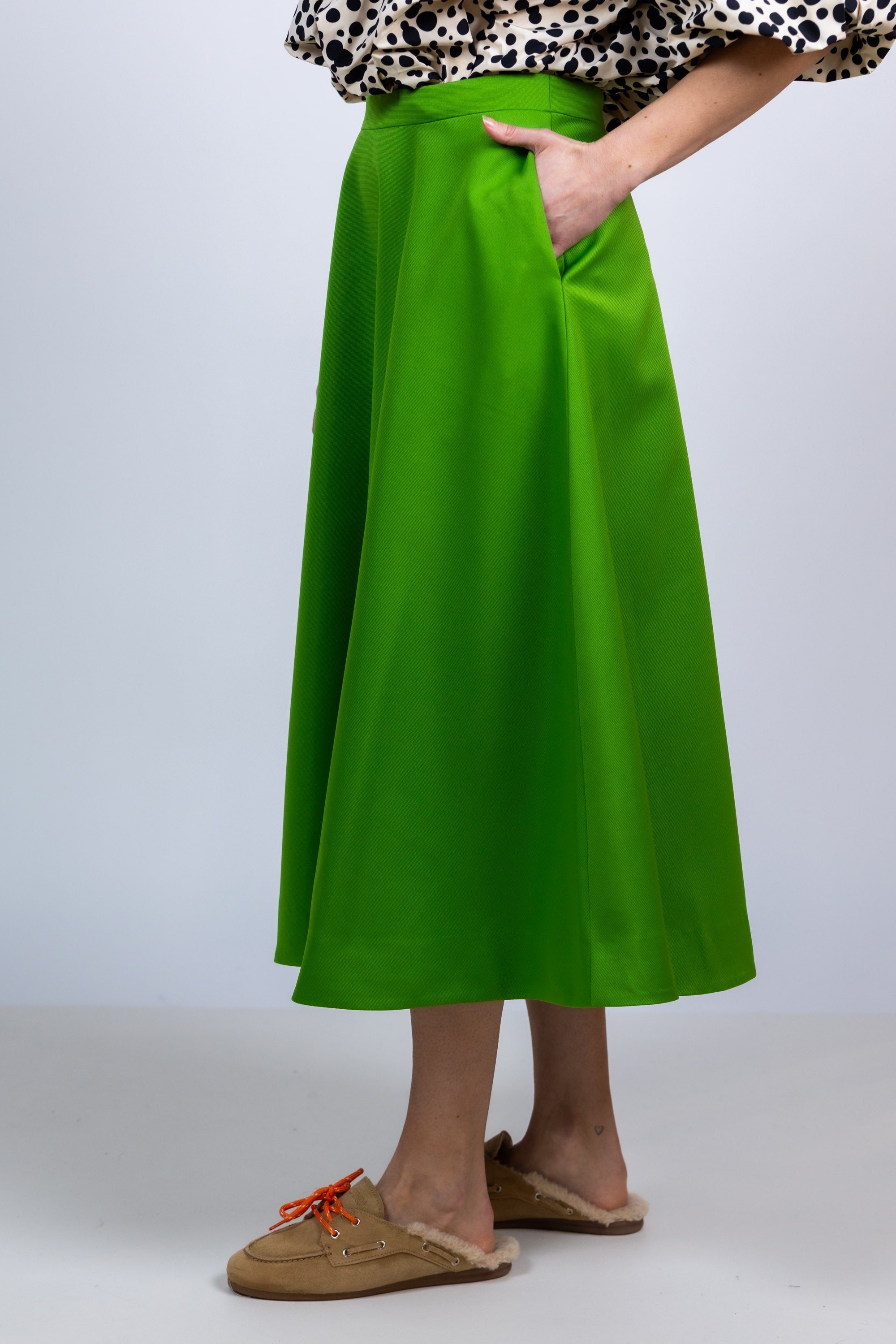 Rok met A-lijn - Appelgroen