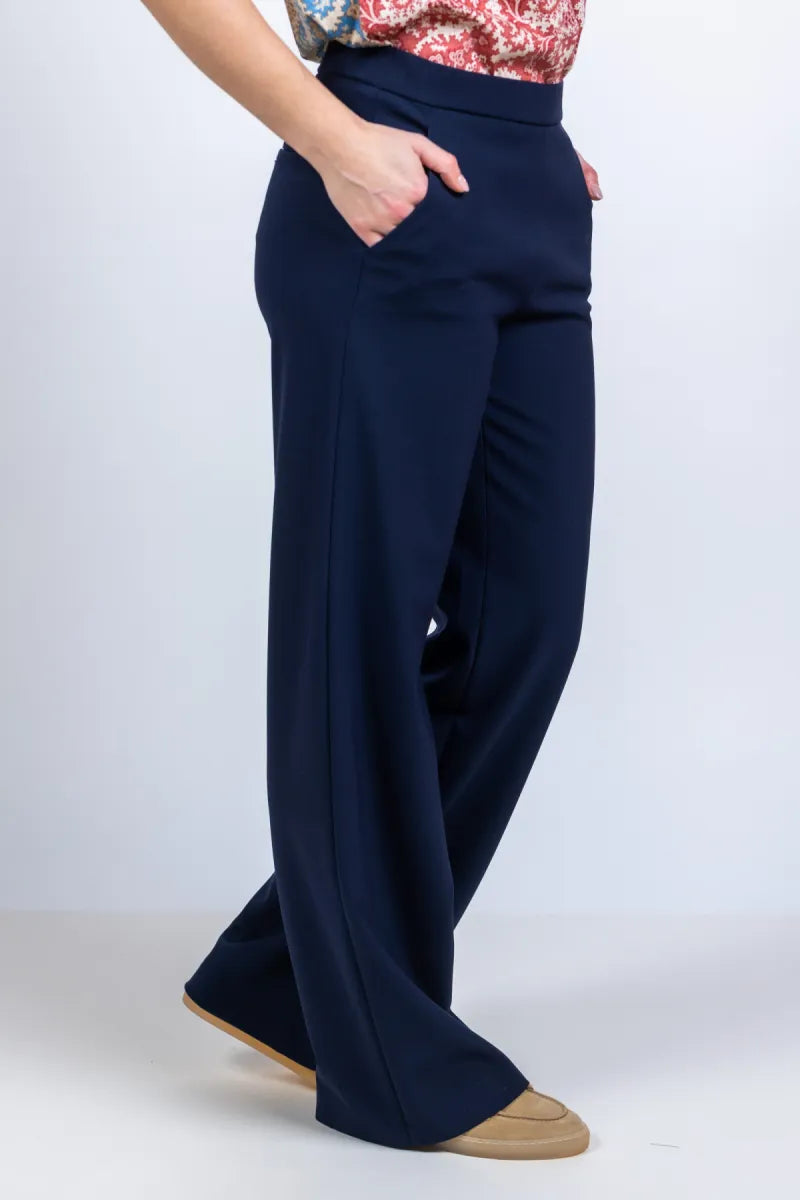 RAFFAELLO ROSSI RAFFAELLO ROSSI 9002 PALINA LONG Wijde broek - Marine