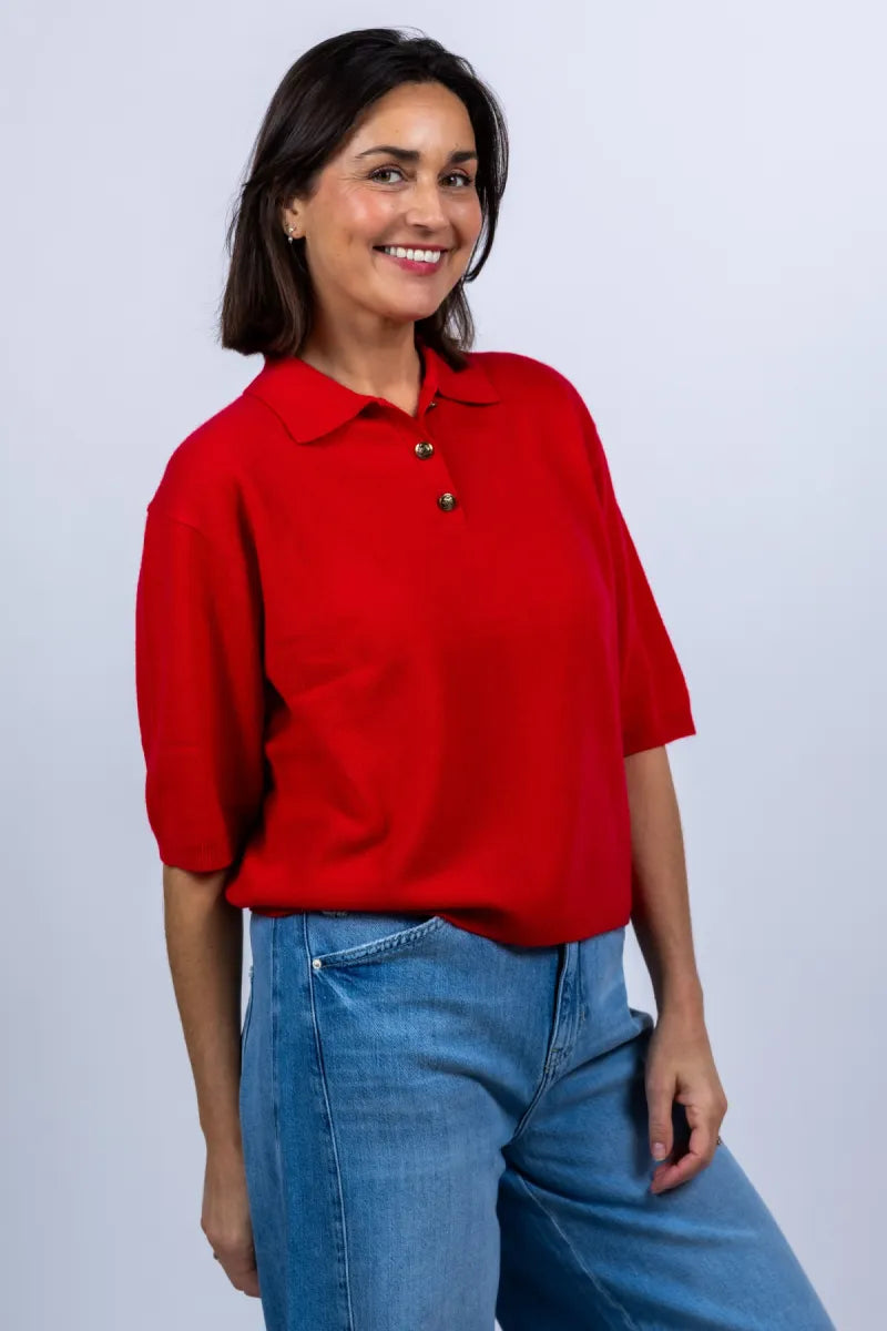 LUISA CERANO Trui met kraag - Rood