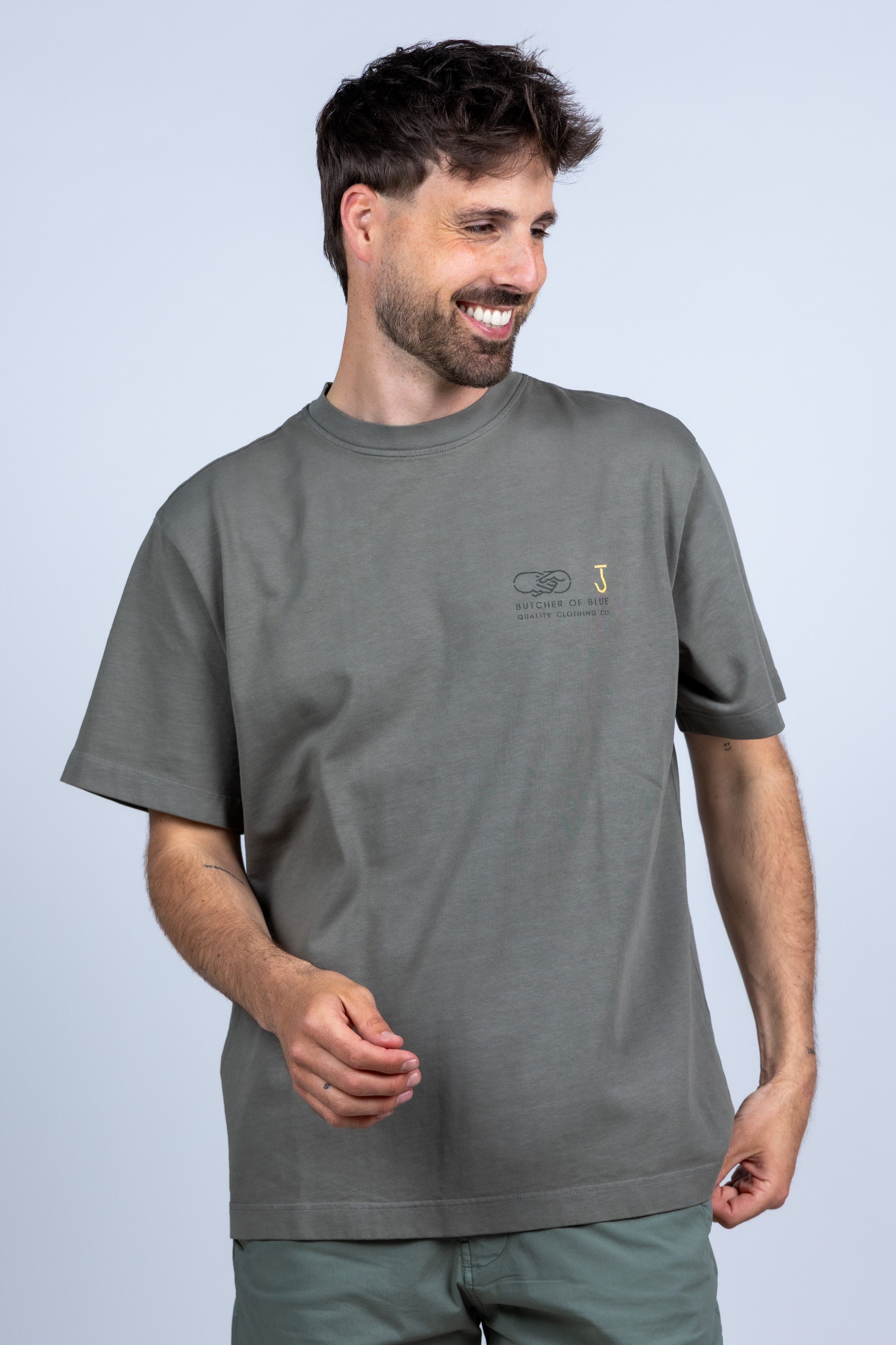 T-shirt met print - Olijfgroen