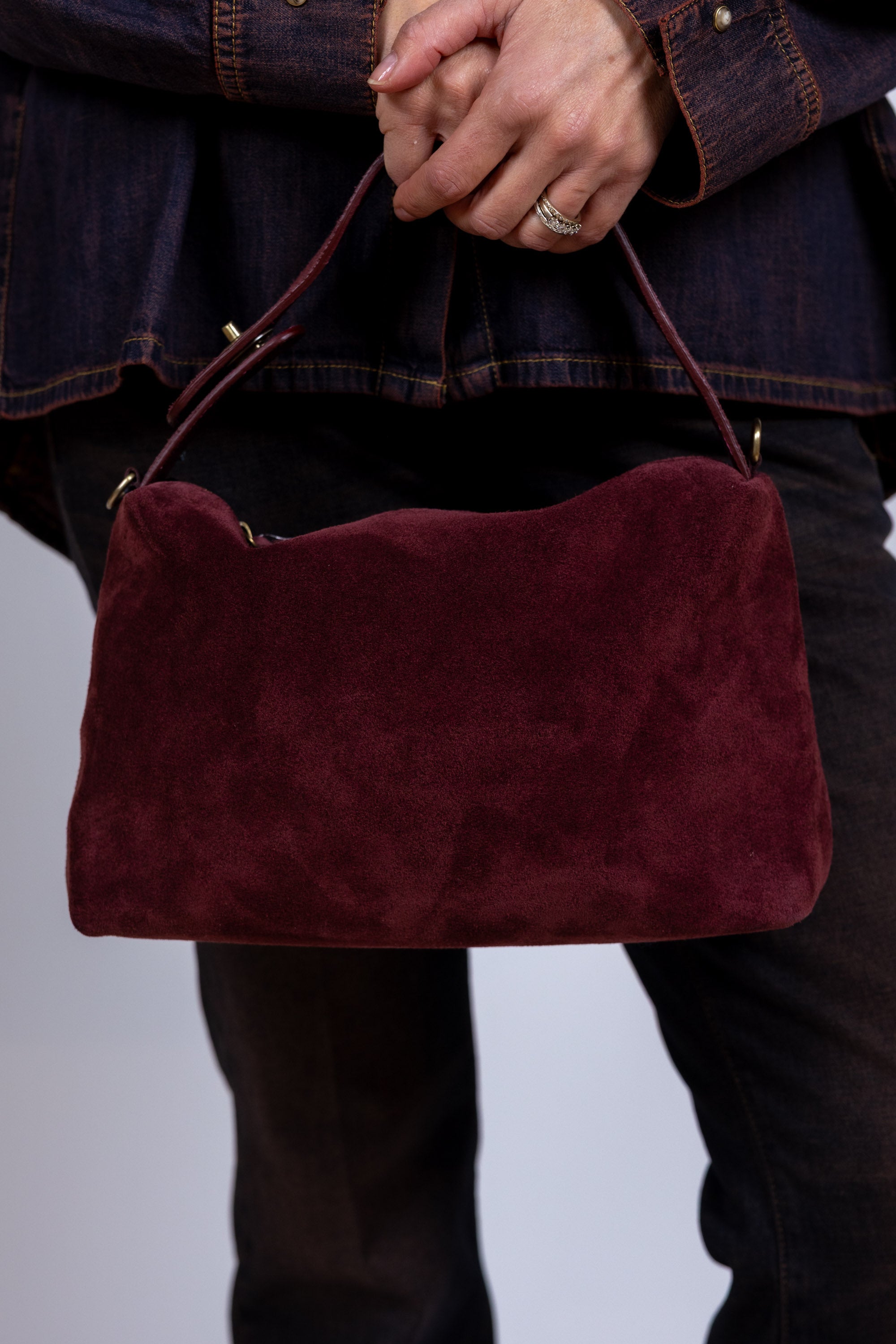 Tas van suède - Donkerbordeaux