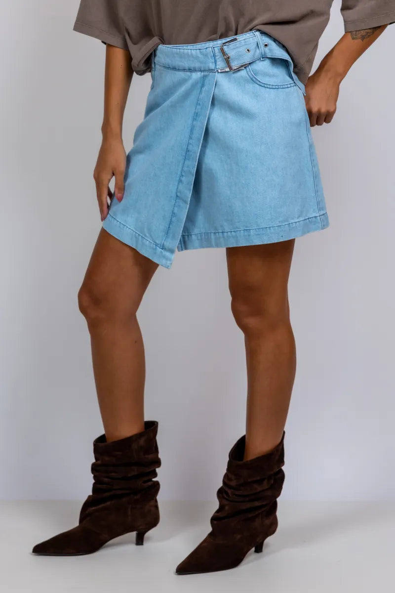 STUDIO CLIQUE STUDIO CLIQUE MAGALI Rok met ceintuur - Licht jeans